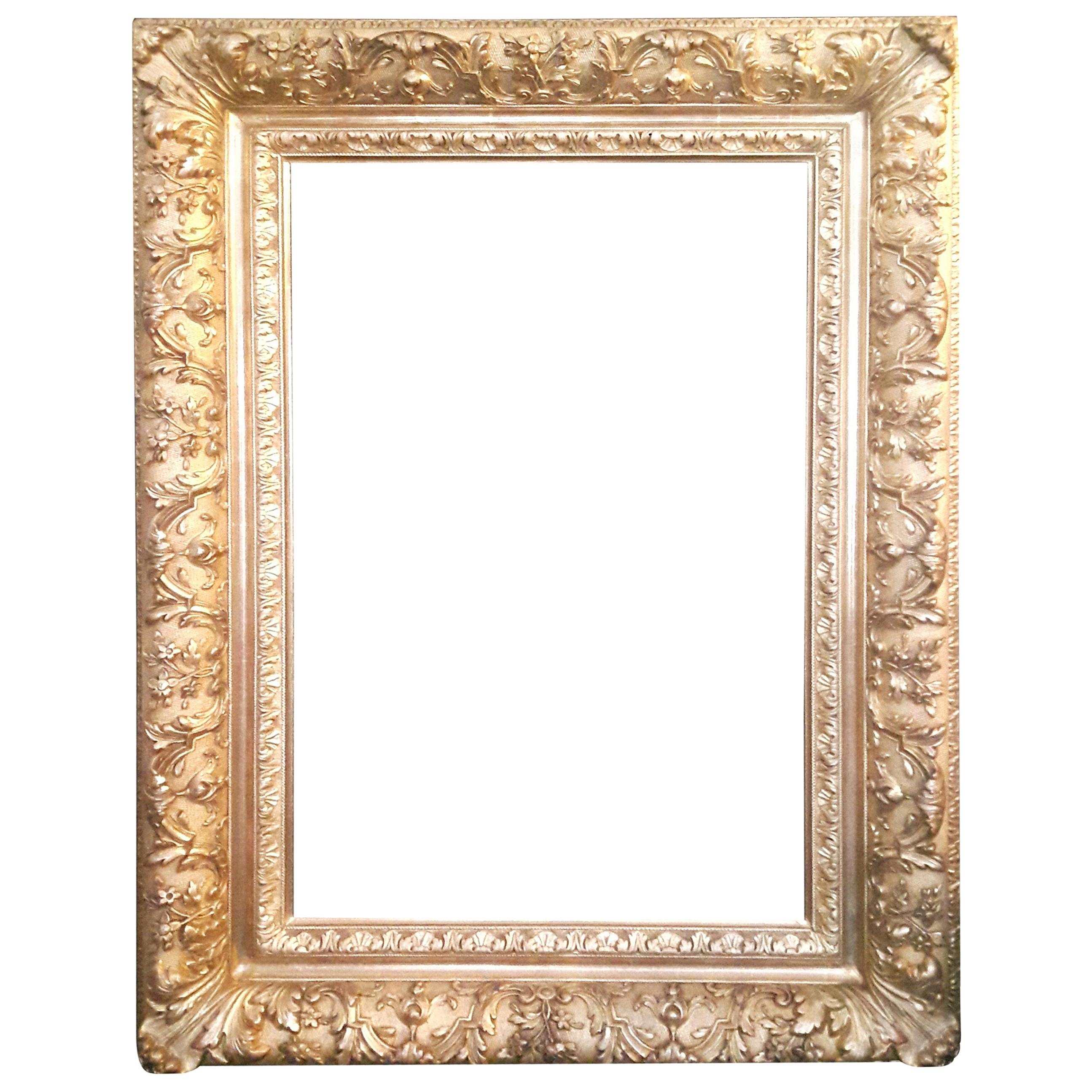 19th Century Giltwood and Gesso Frame For Sale