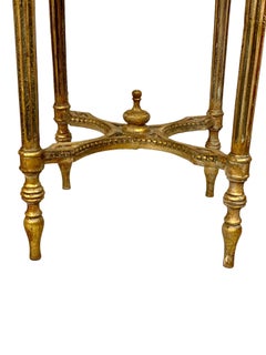 19th Century Giltwood and Green Marble Gueridon Table