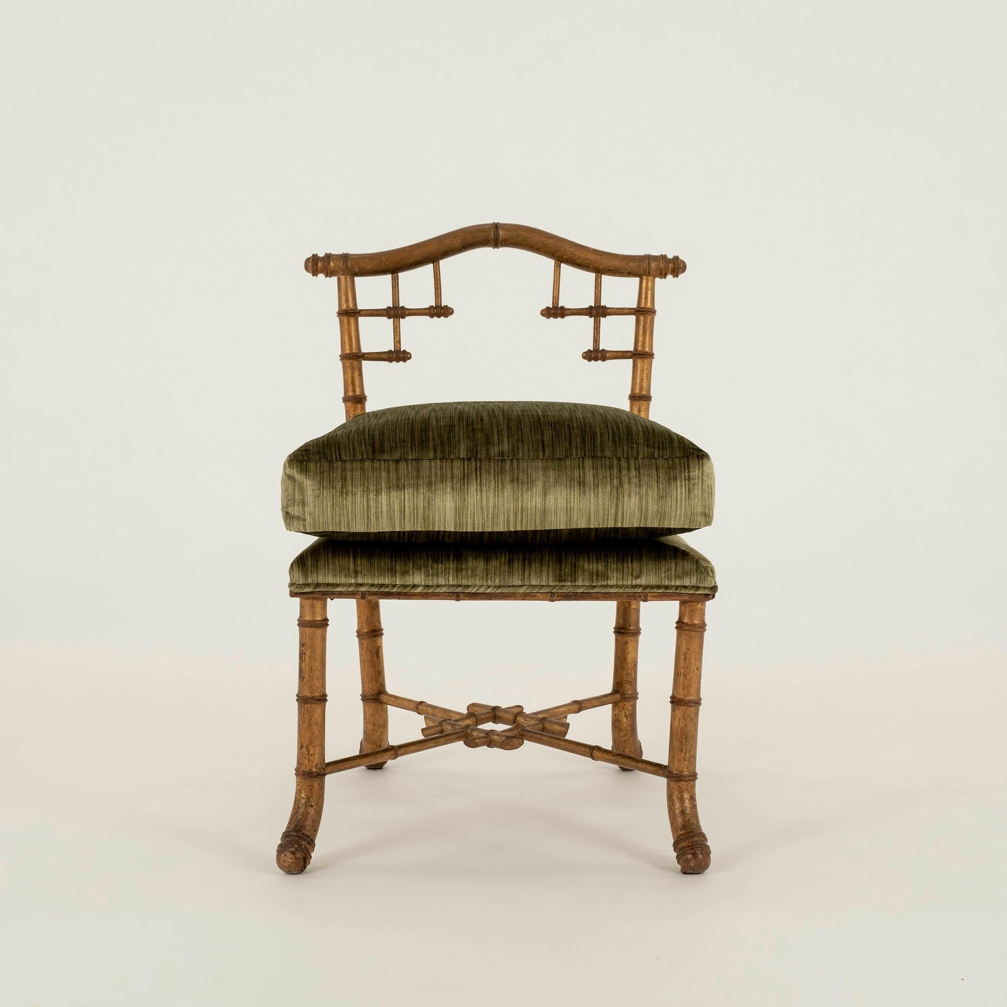 Napoleon III 19th Century Giltwood Bamboo Chair