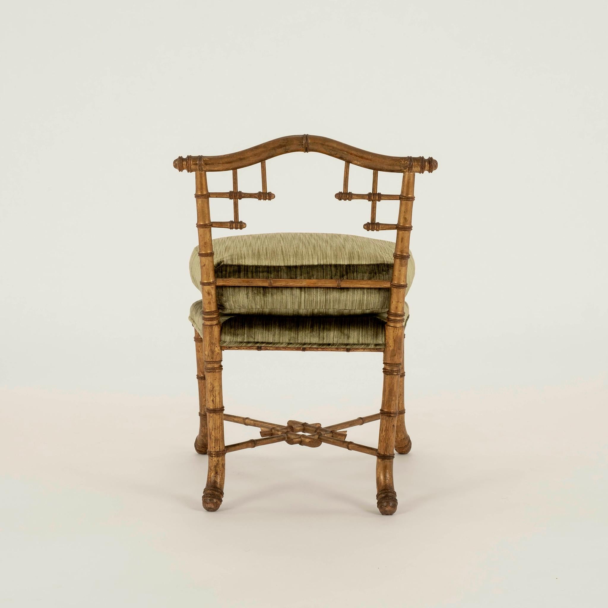 European 19th Century Giltwood Bamboo Chair