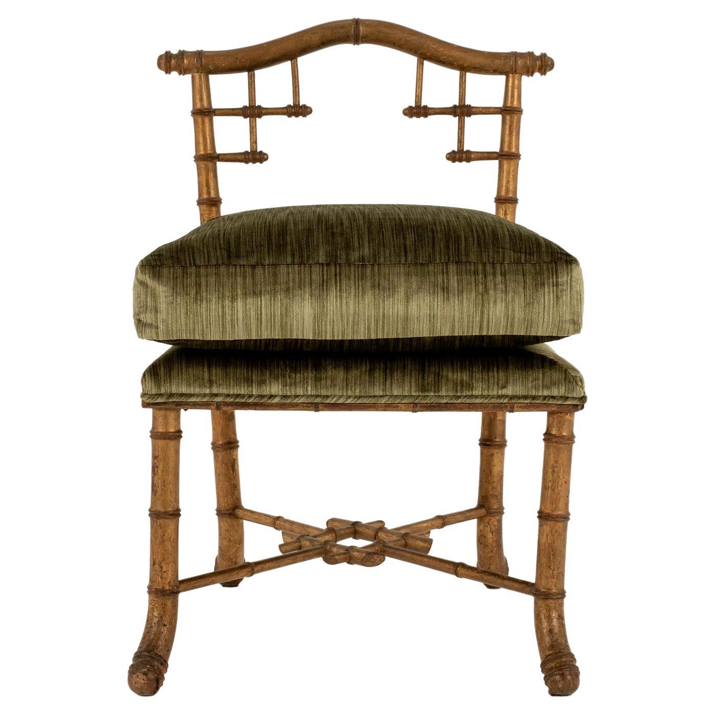 19th Century Giltwood Bamboo Chair
