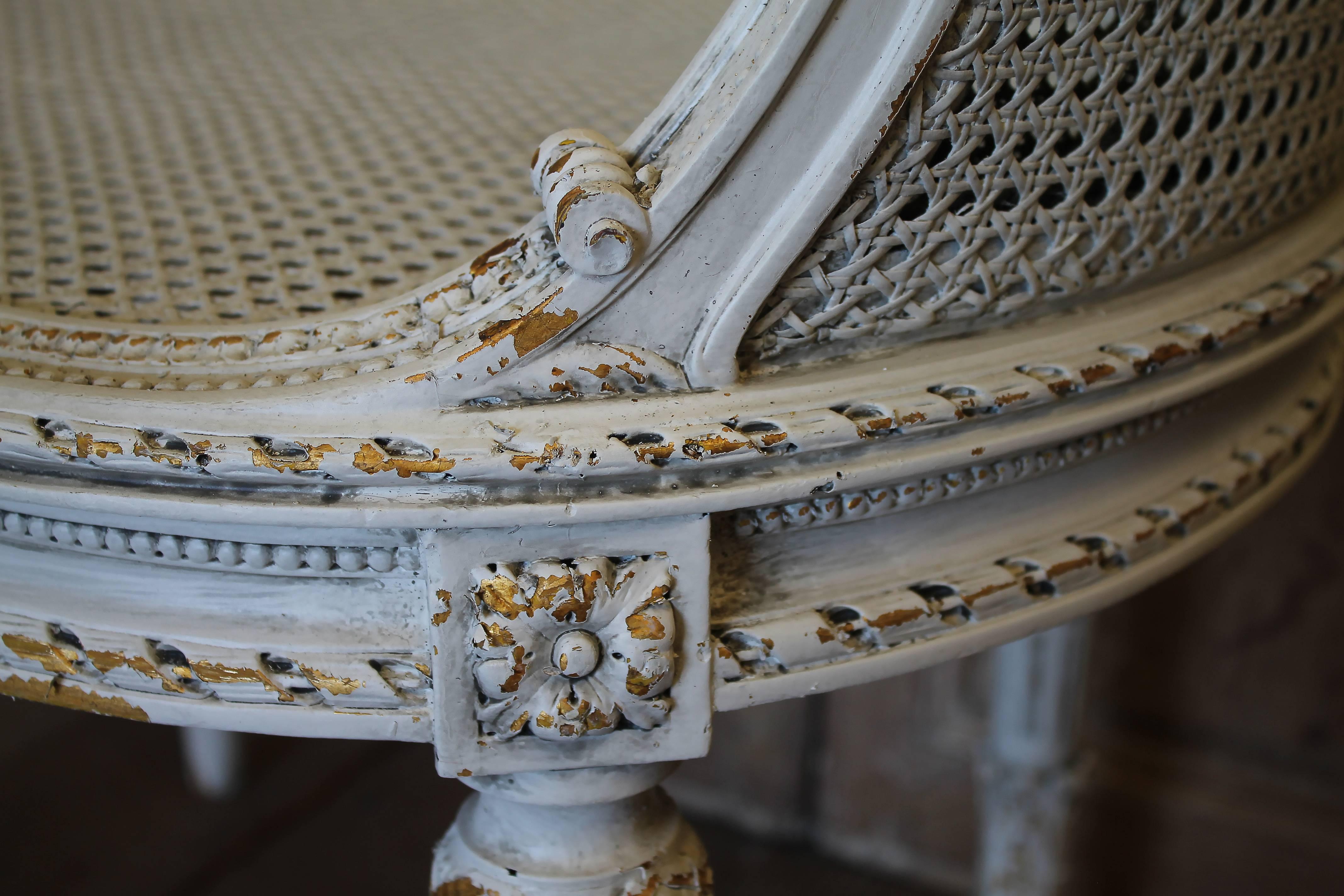 19th Century Giltwood Carved Louis XVI Style Vanity Chair 2