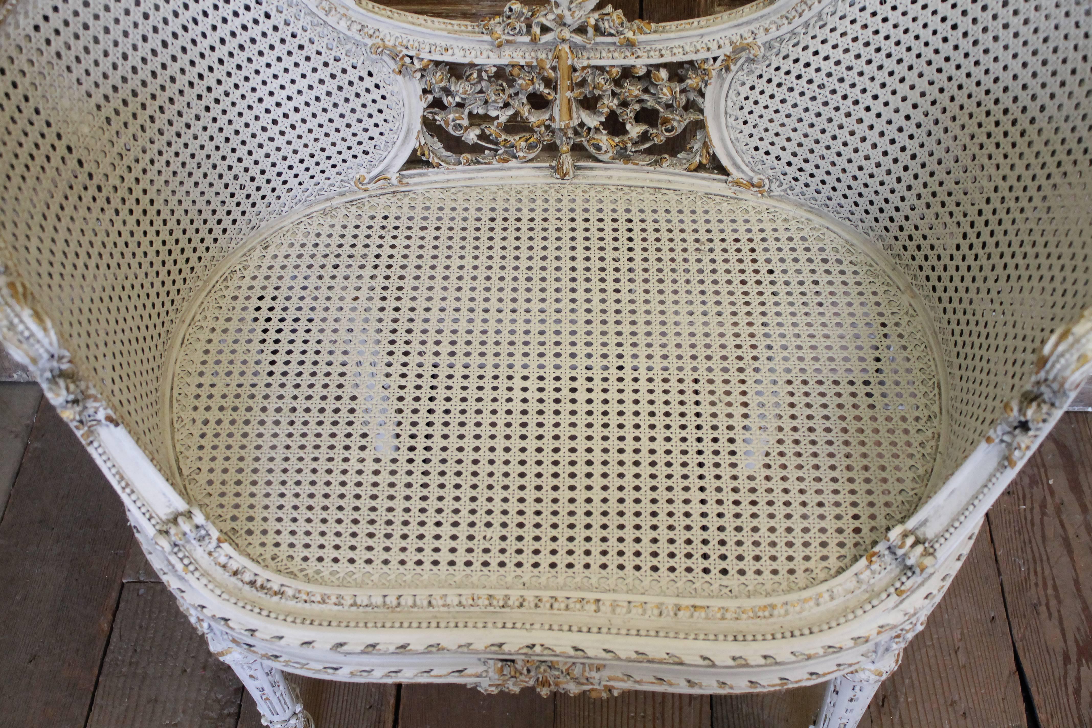 19th Century Giltwood Carved Louis XVI Style Vanity Chair 4