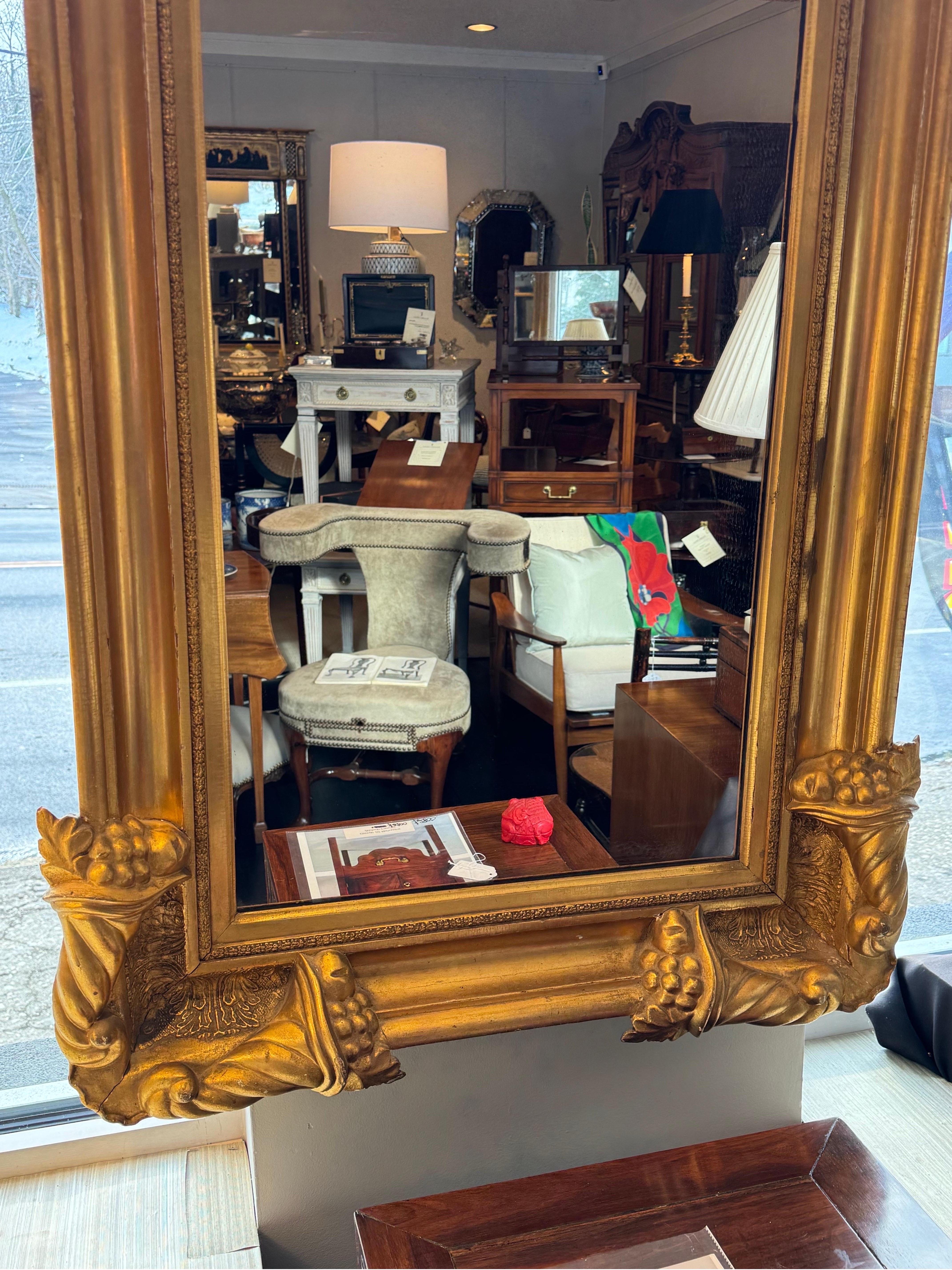 American 19th Century Giltwood Carved Mirror  For Sale