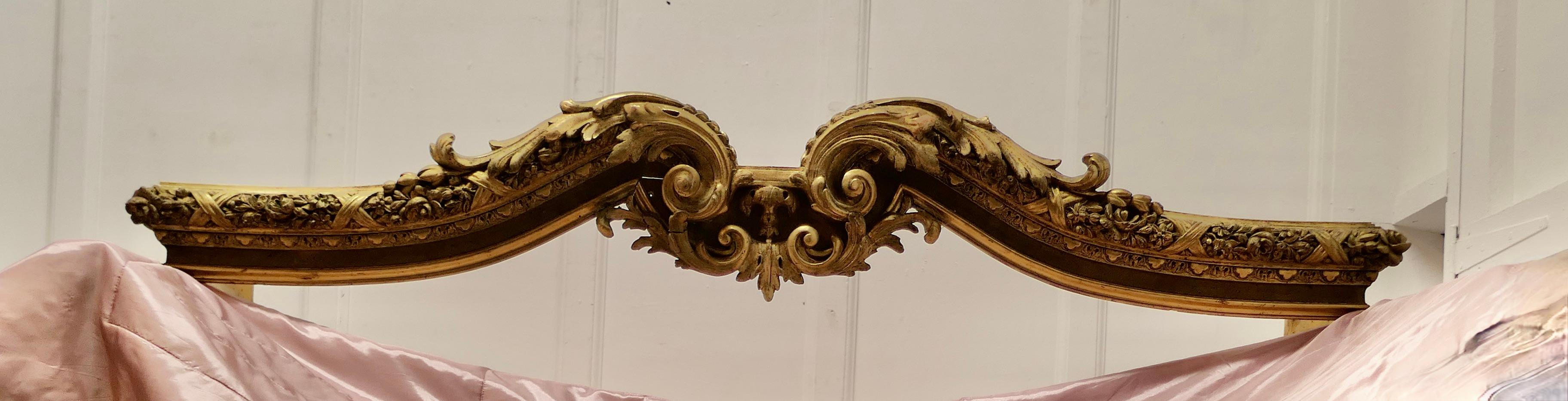 Rococo 19th Century Giltwood Ciel de Lit Bed Canopy Corona