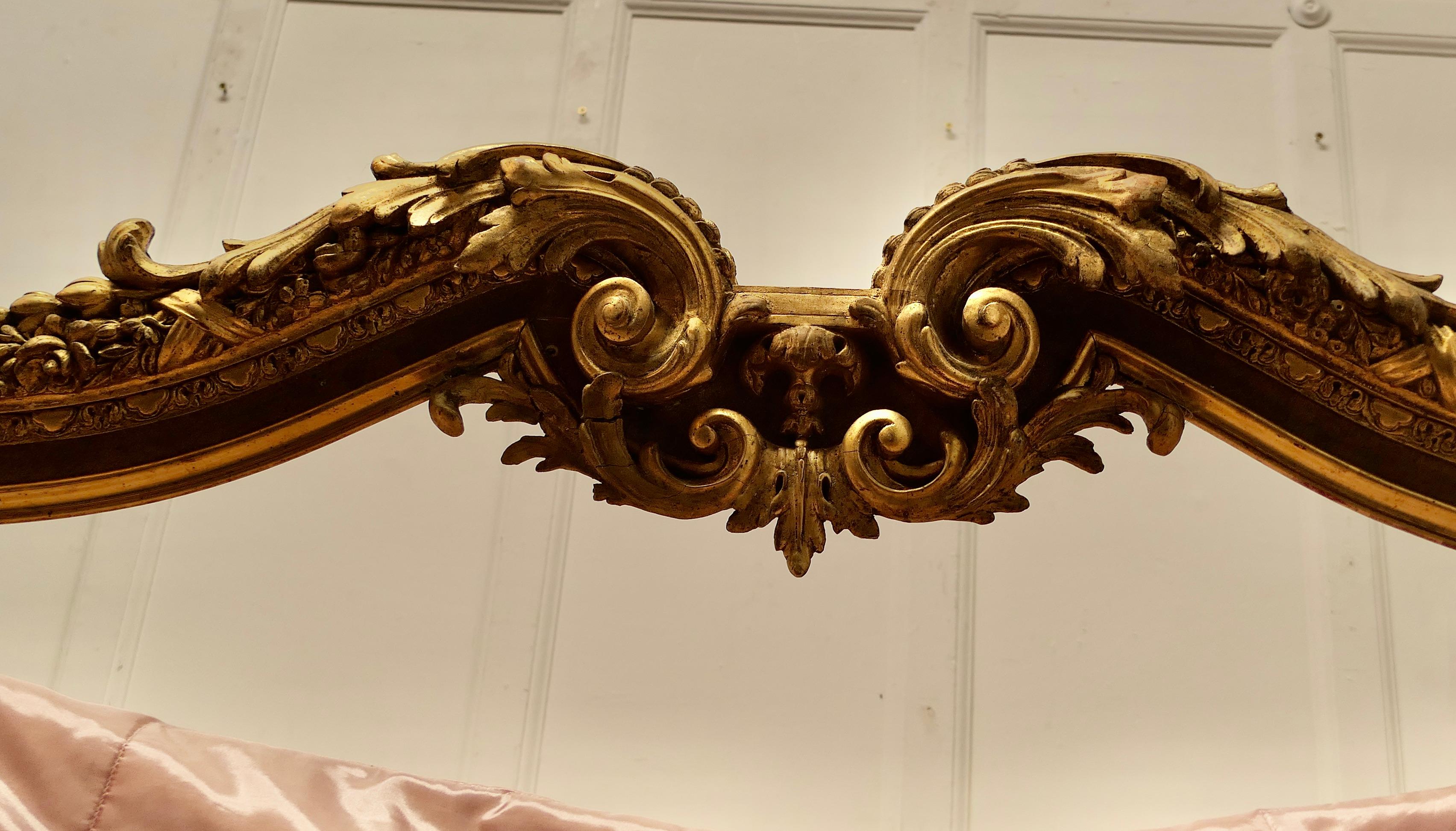 19th Century Giltwood Ciel de Lit Bed Canopy Corona 4
