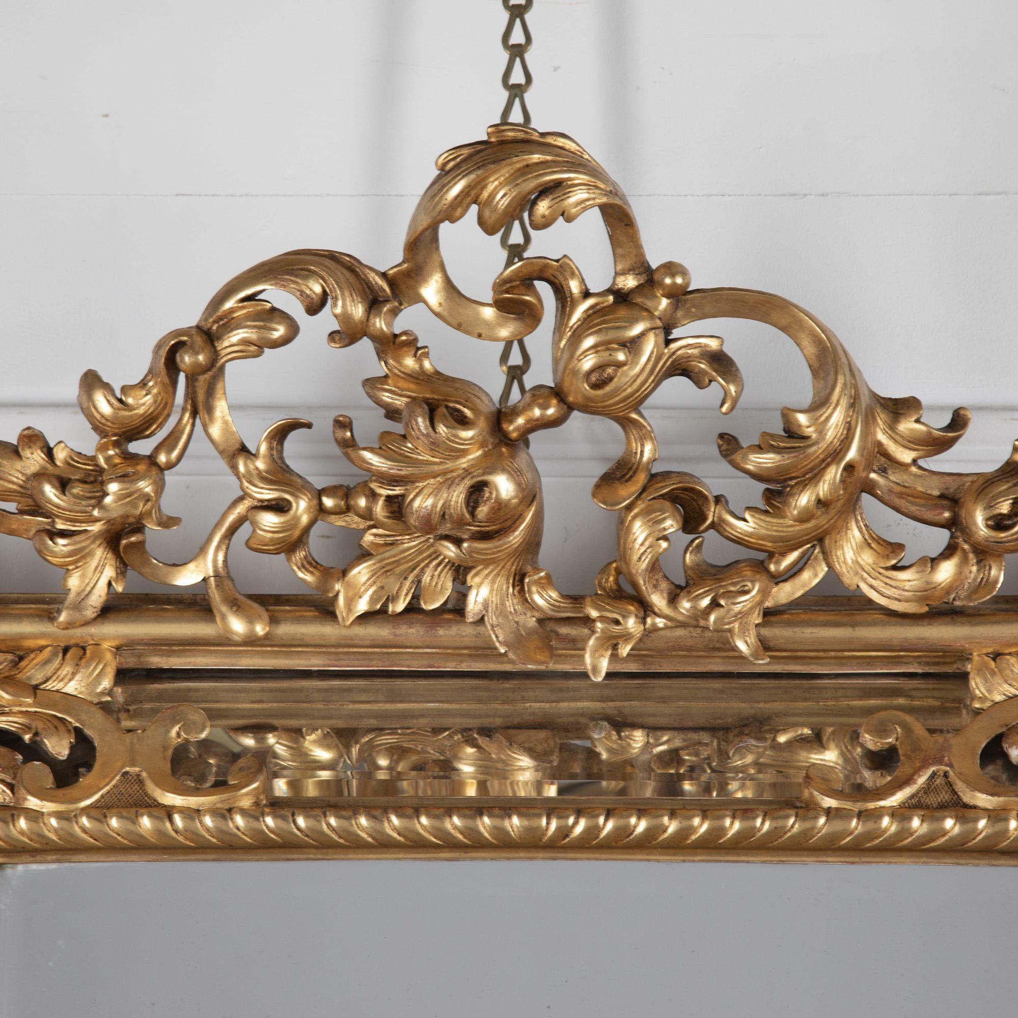 French 19th Century Giltwood Cushion Mirror For Sale