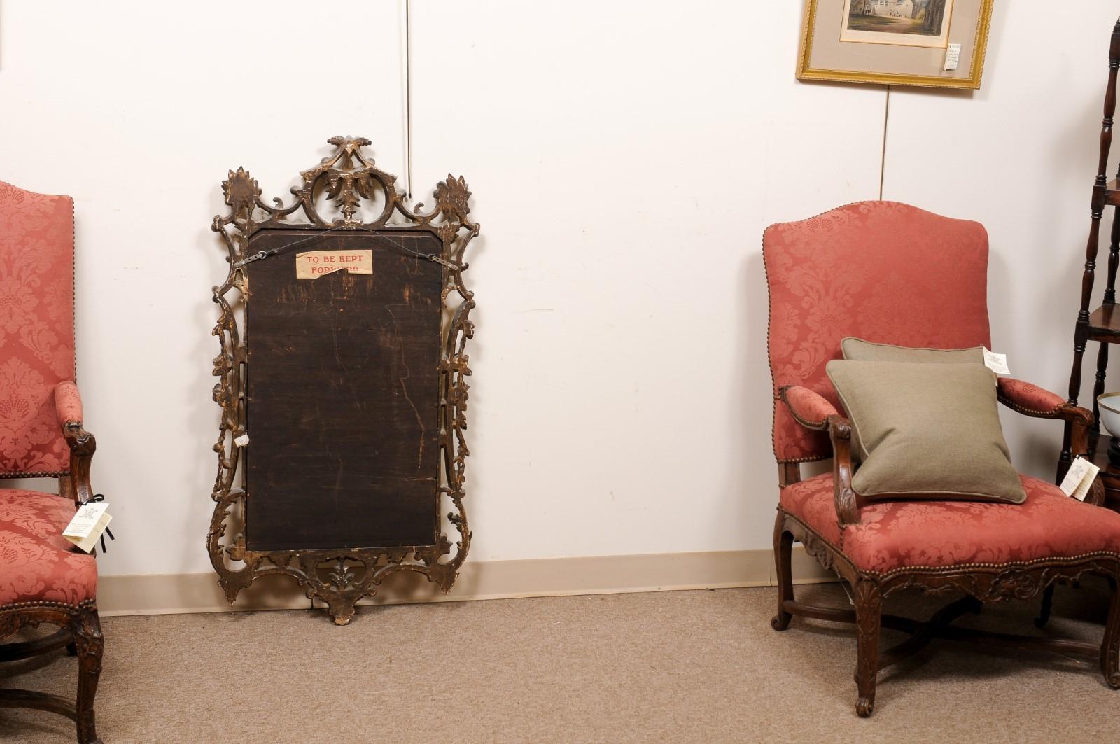 Miroir en bois doré de style Chippendale anglais du 19e siècle en vente 8