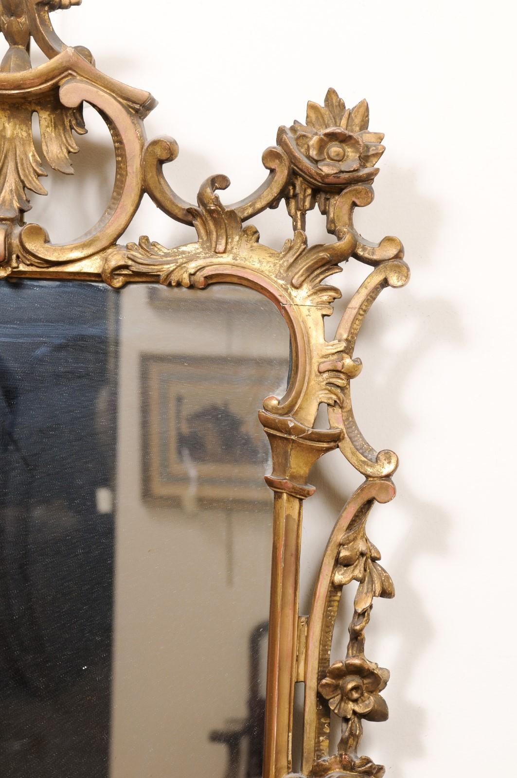  19th Century Giltwood English Chippendale Style Mirror For Sale 4