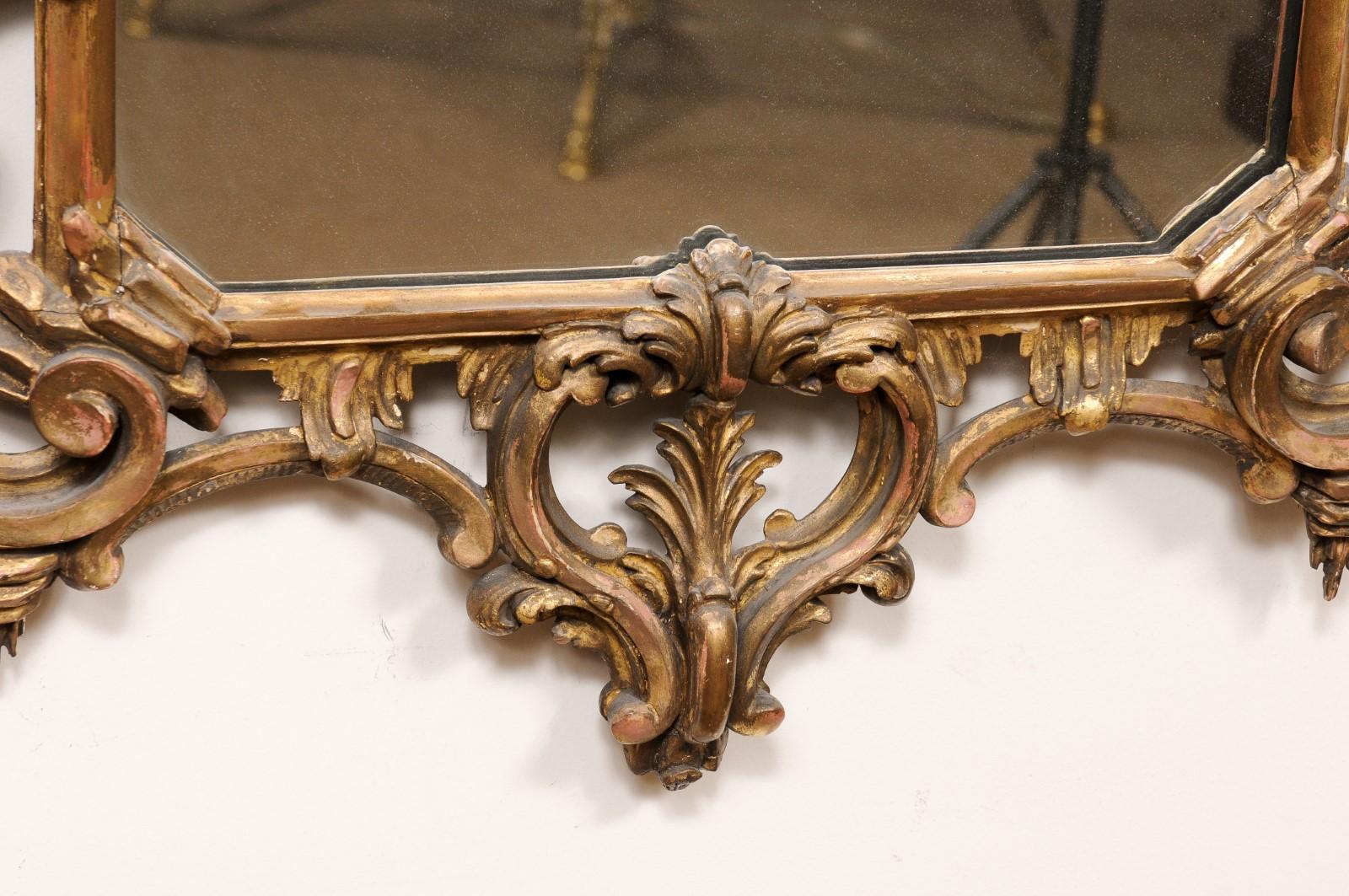  19th Century Giltwood English Chippendale Style Mirror For Sale 7
