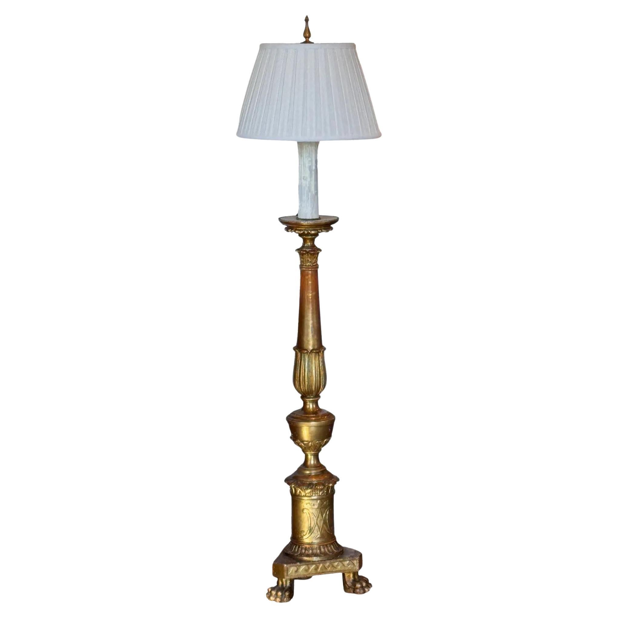19th Century Giltwood Floor Lamp