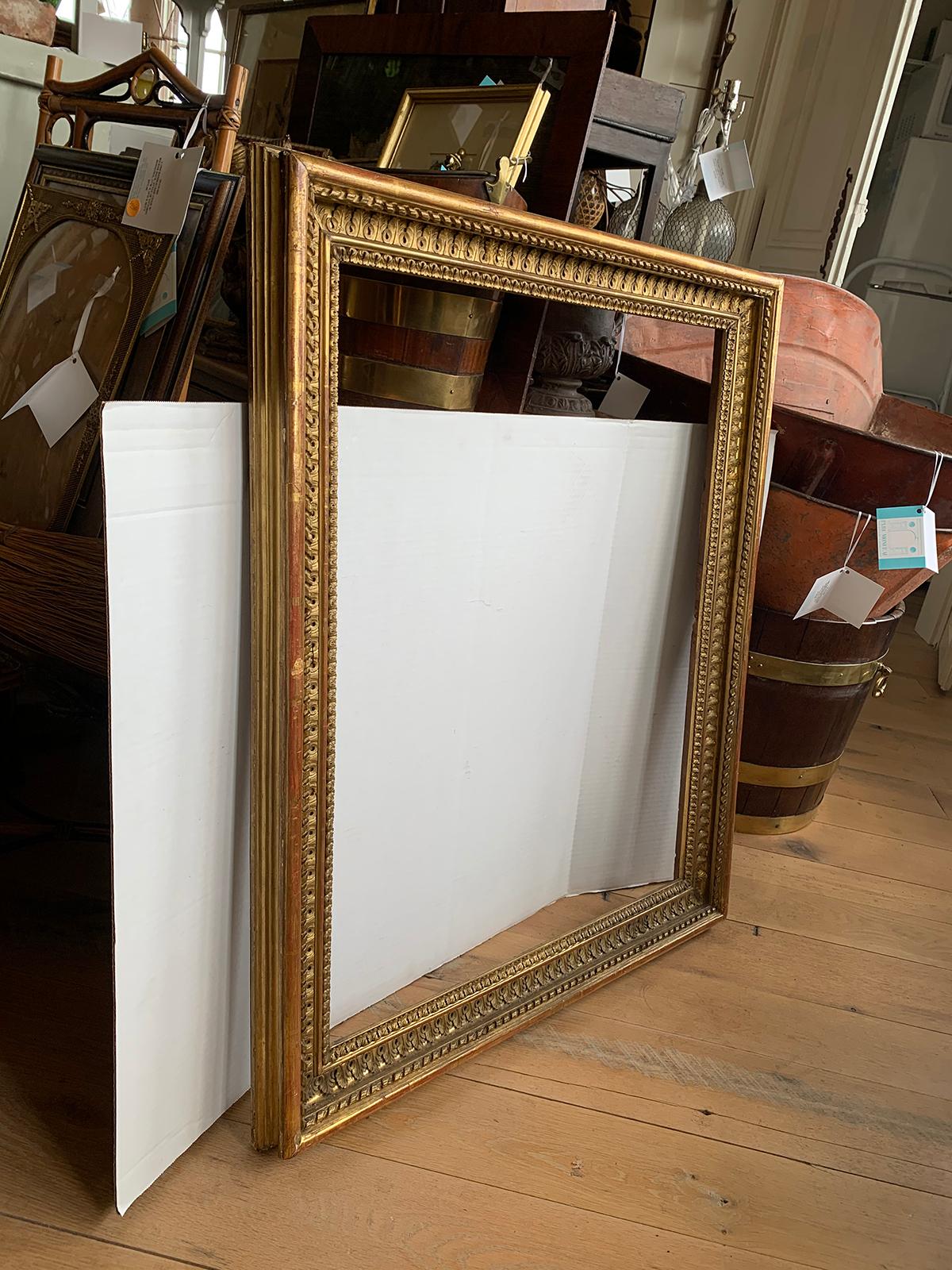 19. Jahrhundert Giltwood Rahmen mit alten Etiketten 7