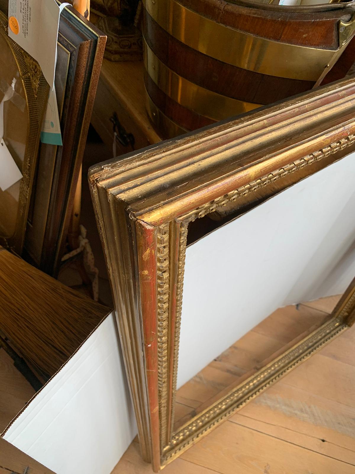 19. Jahrhundert Giltwood Rahmen mit alten Etiketten 8