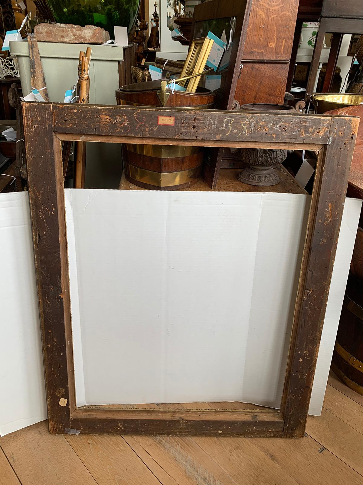 19. Jahrhundert Giltwood Rahmen mit alten Etiketten 10