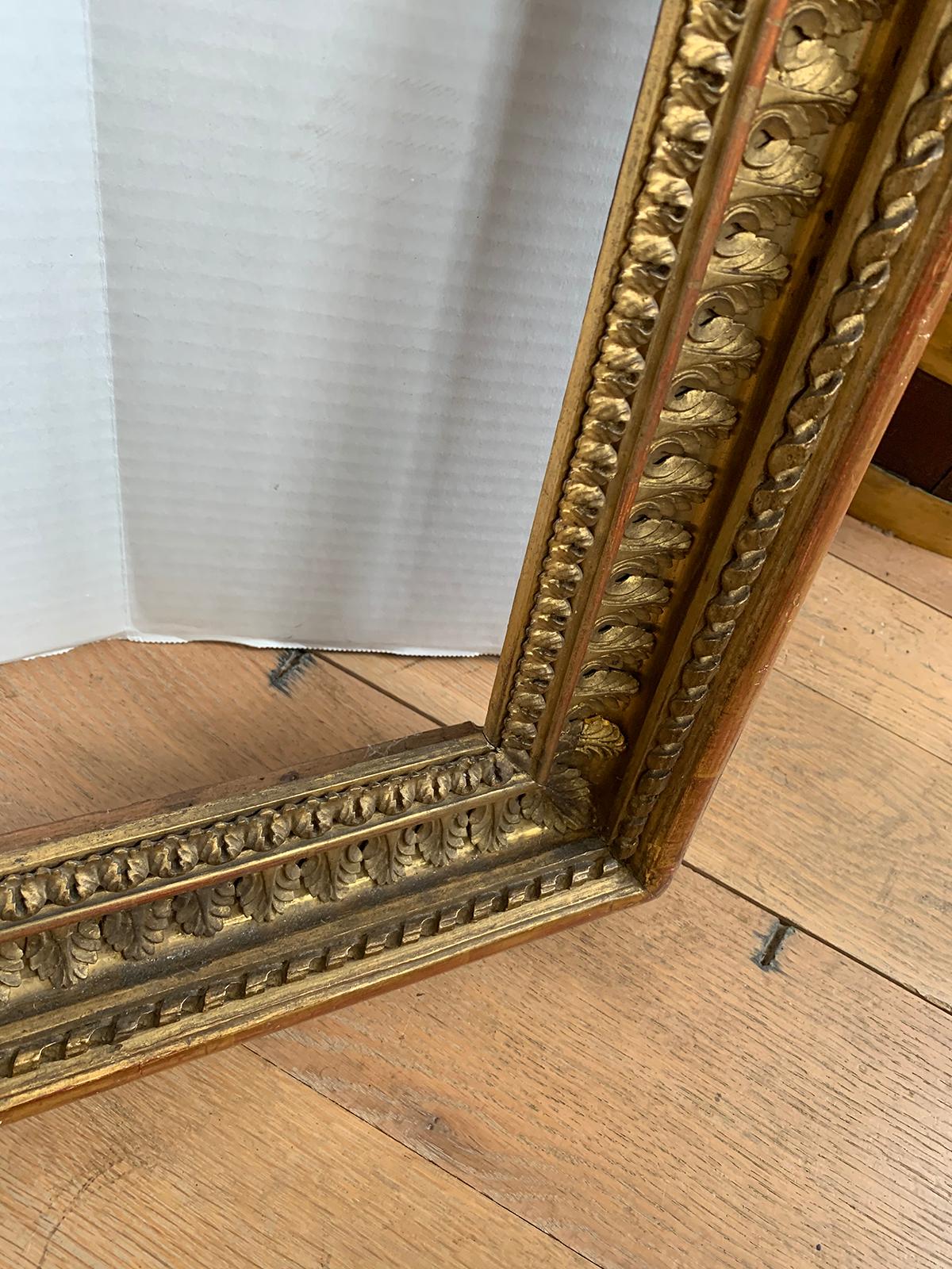 19. Jahrhundert Giltwood Rahmen mit alten Etiketten 3
