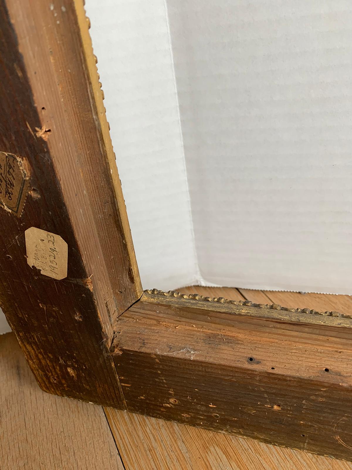 19. Jahrhundert Giltwood Rahmen mit alten Etiketten 5