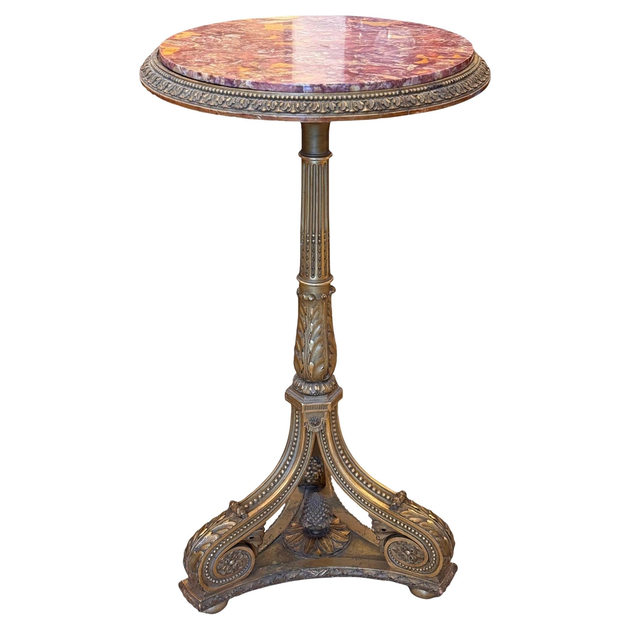 Gueridon in legno dorato del XIX secolo