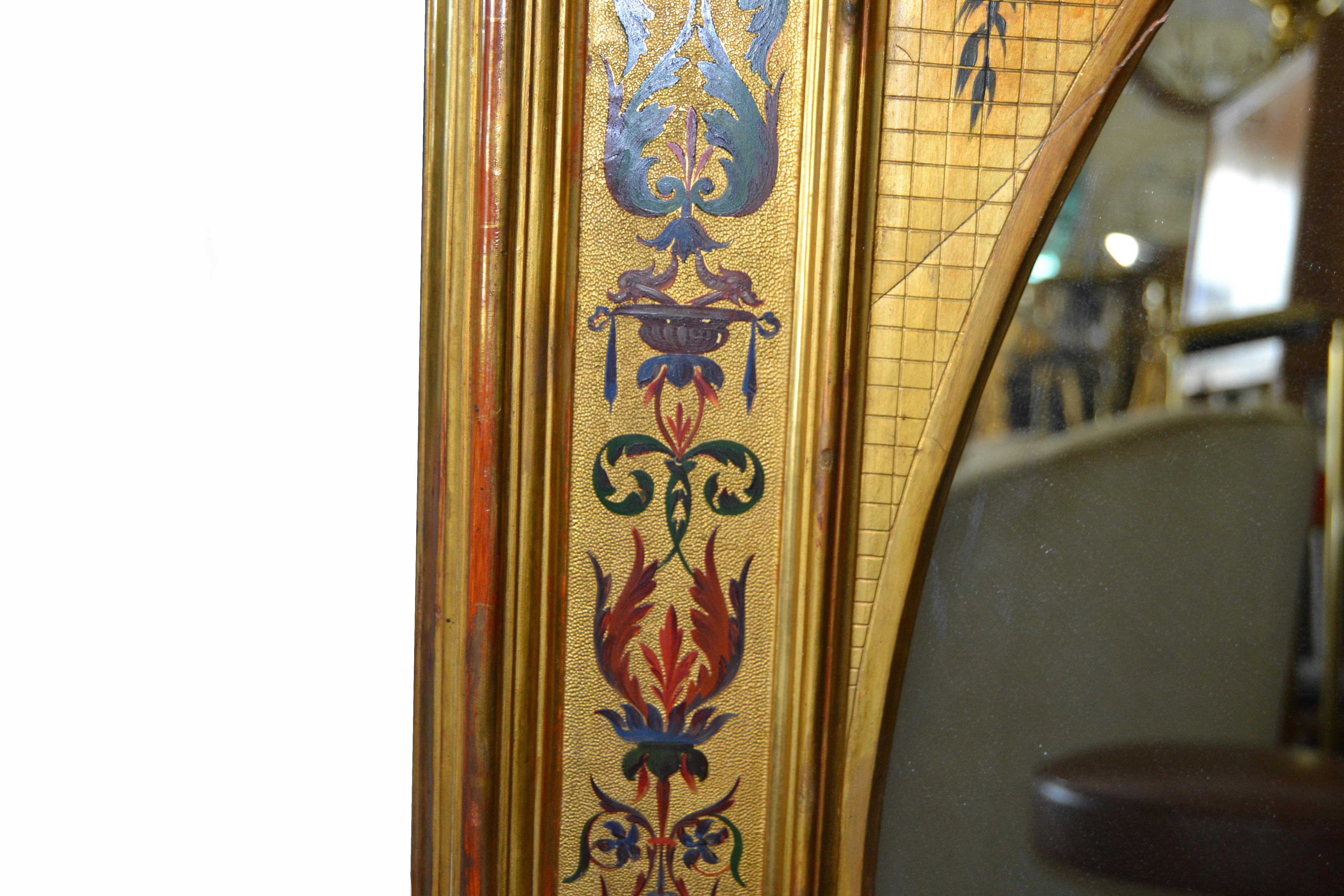 Néoclassique Miroir mural italien en bois doré du 19e siècle en vente