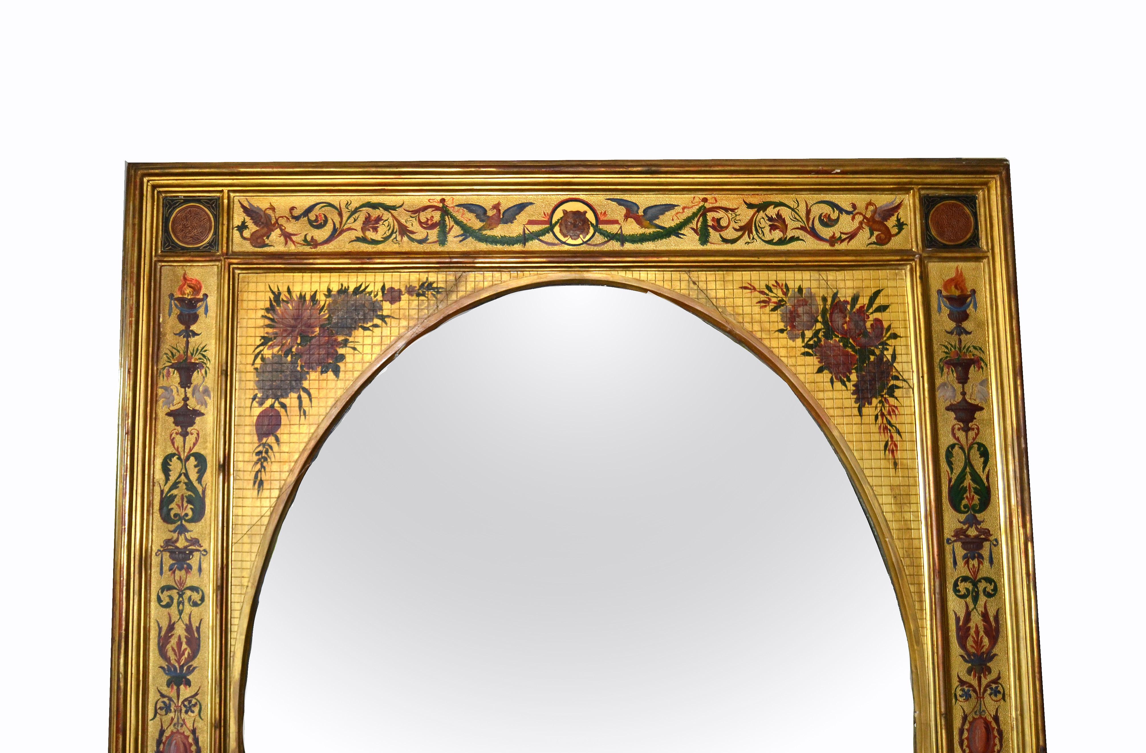 Miroir mural italien en bois doré du XIXe siècle en vente 2