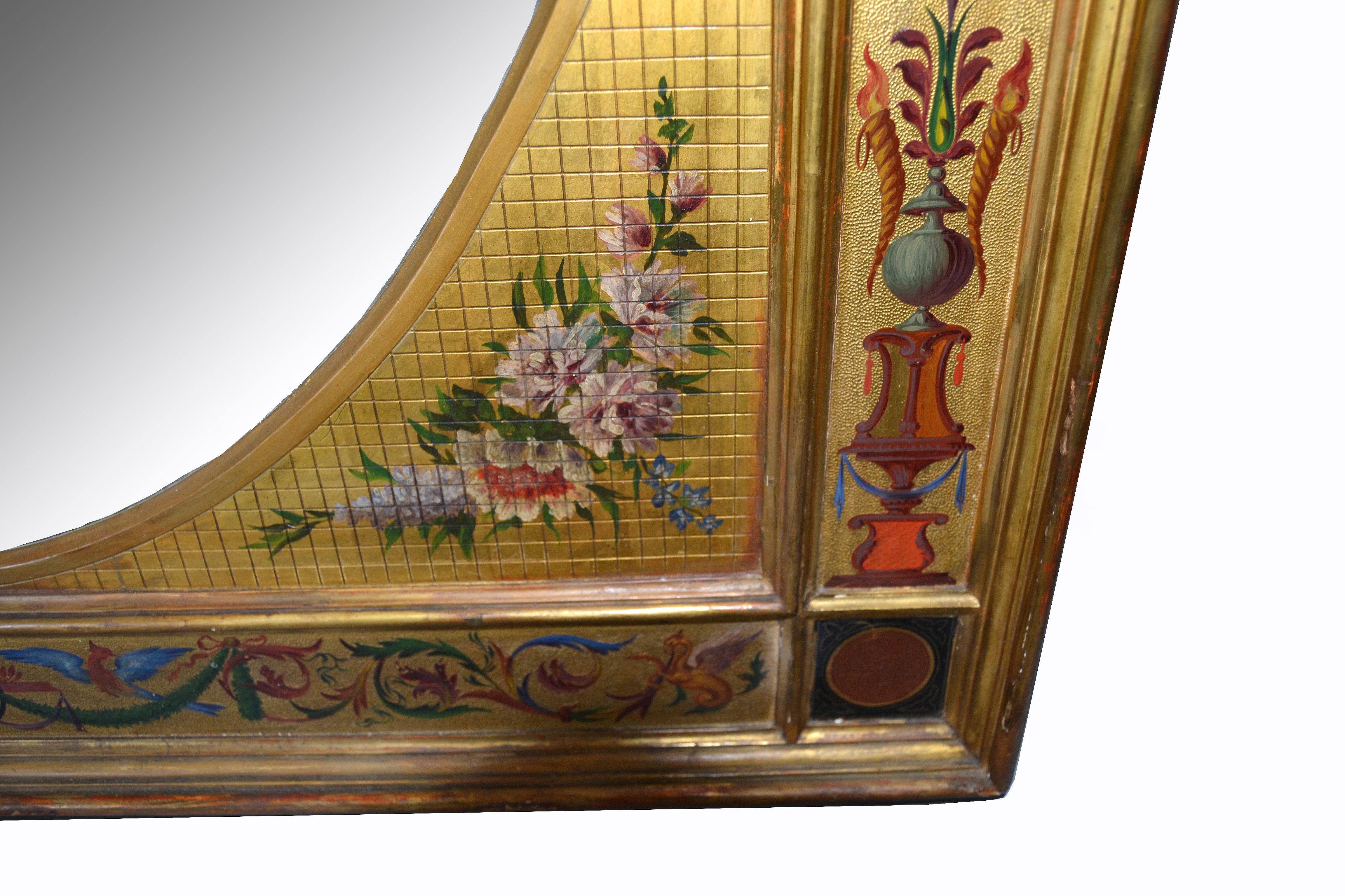 Miroir mural italien en bois doré du XIXe siècle en vente 4