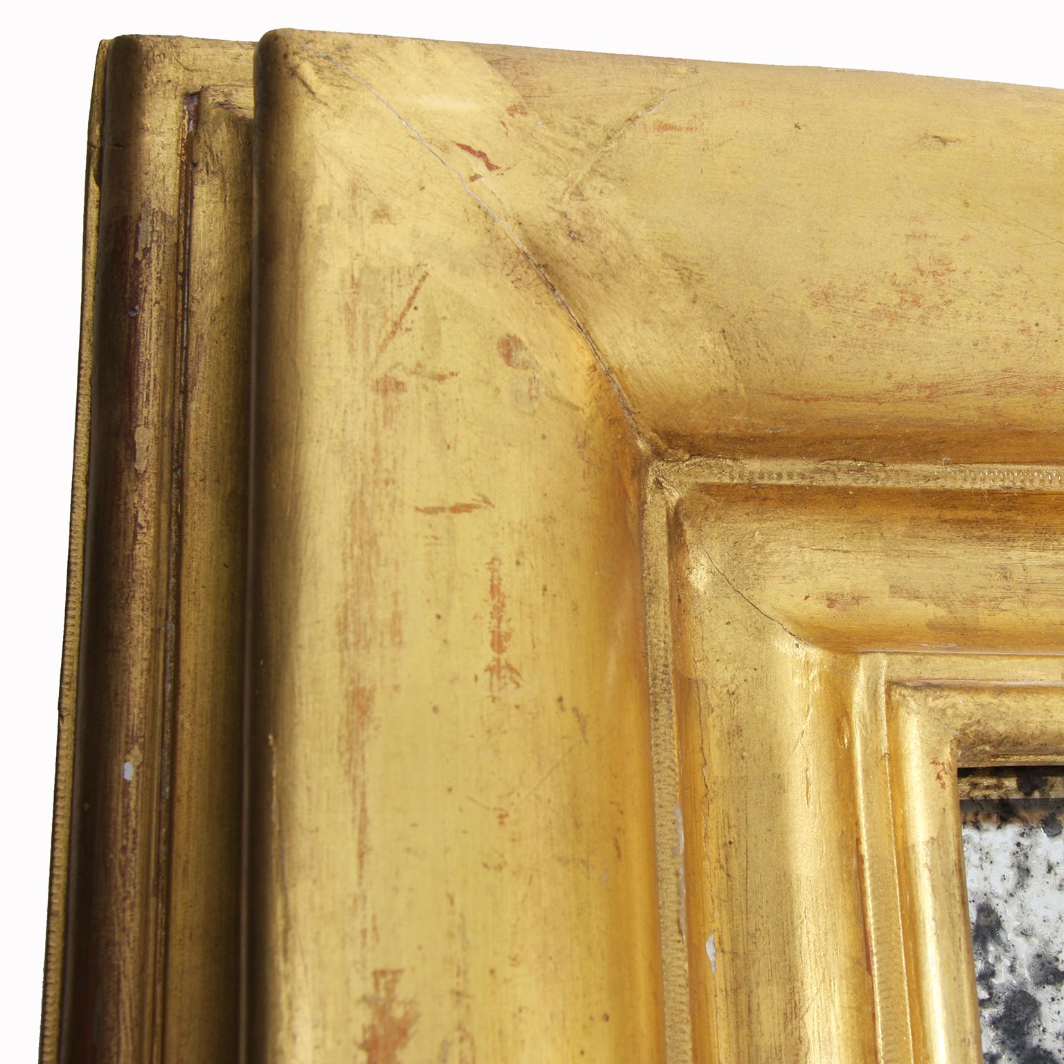 19th Century Giltwood Mirror with Distressed Glass For Sale 1