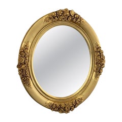 19th Century Giltwood Mirror with Floral Decoration