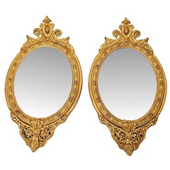 19th Century Giltwood Pair of Neat Size Pier Mirrors