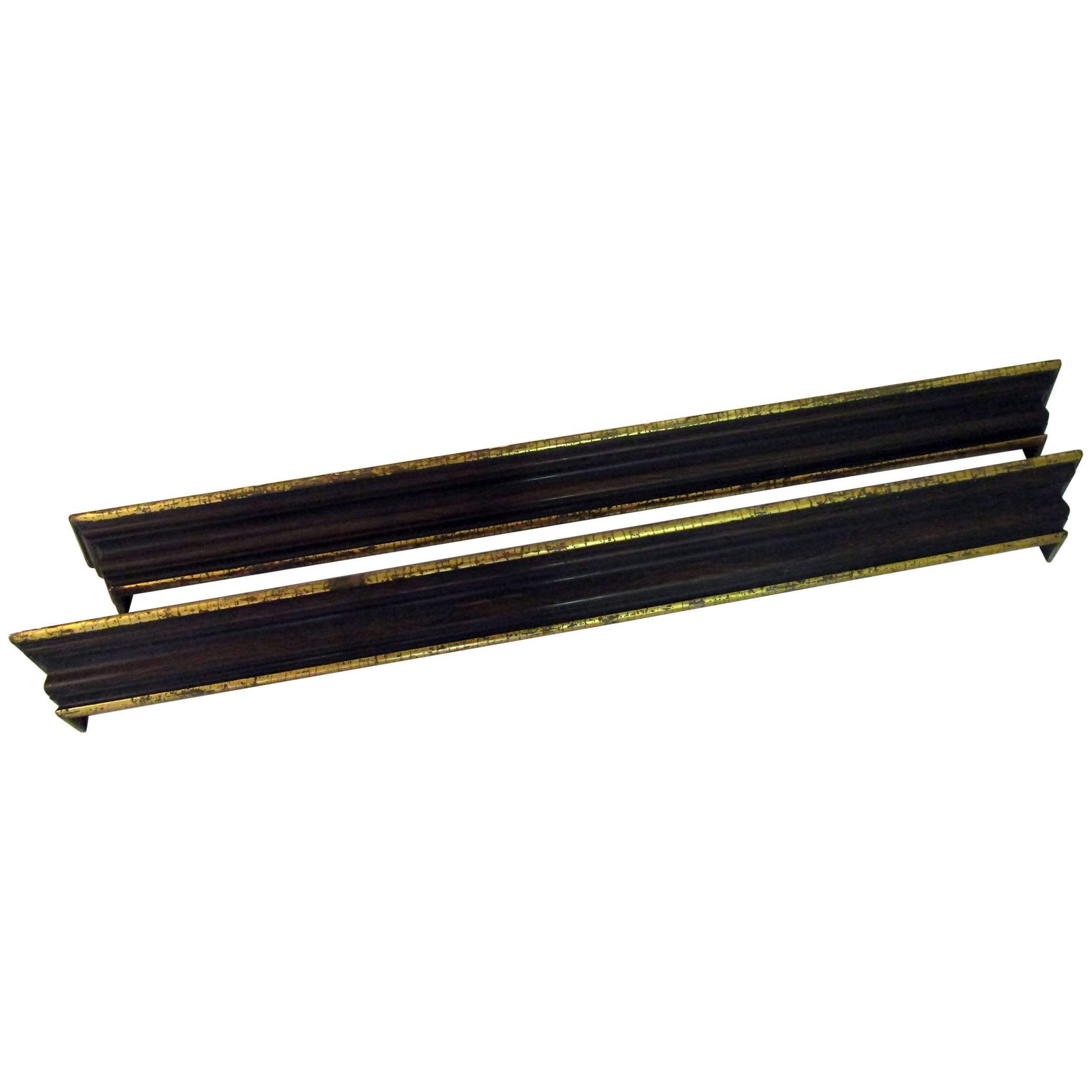 19th century Giltwood Pair of Valances with Faux Graining
