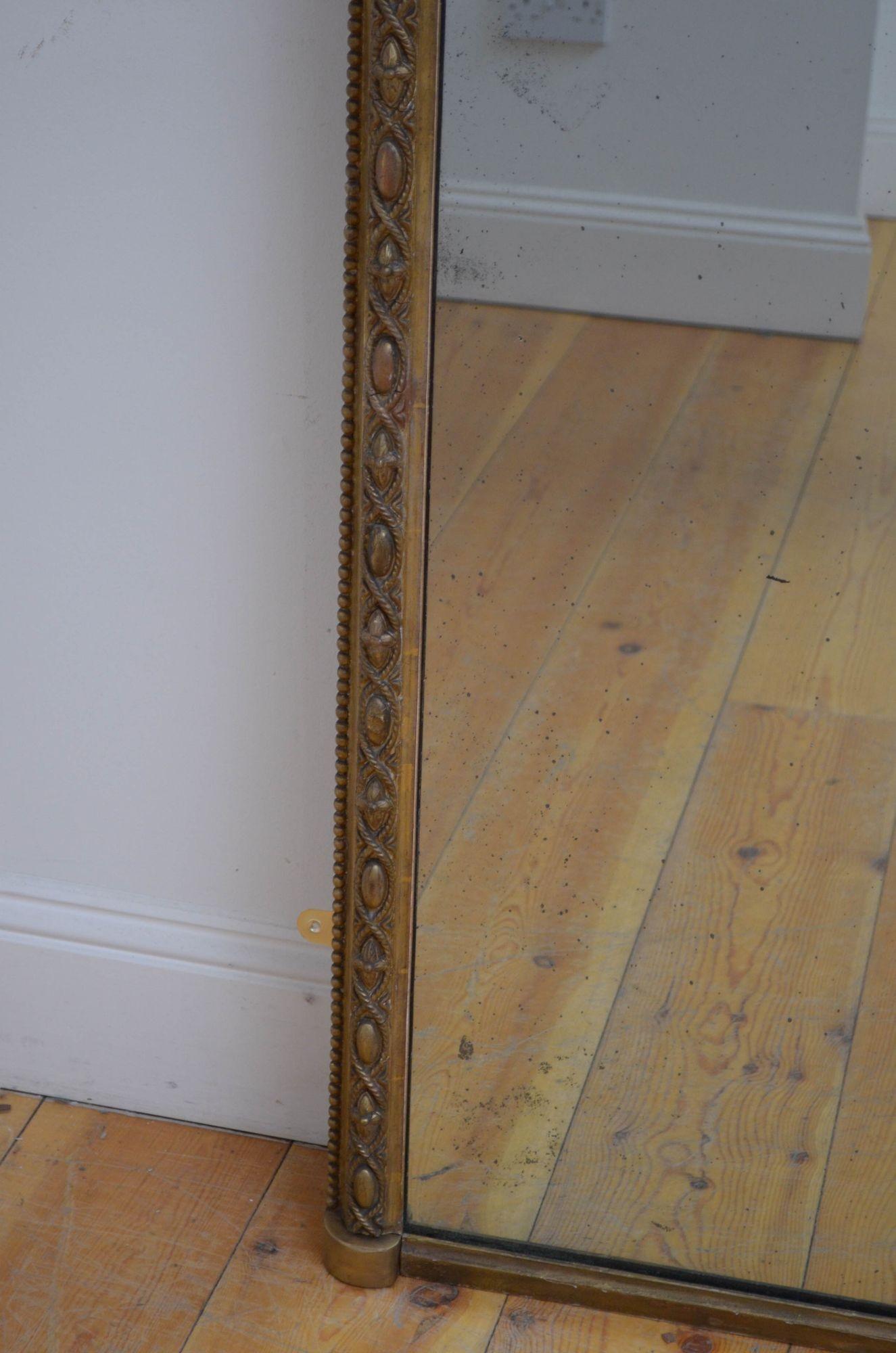 19th Century Giltwood Pier Mirror H156cm In Good Condition For Sale In Whaley Bridge, GB