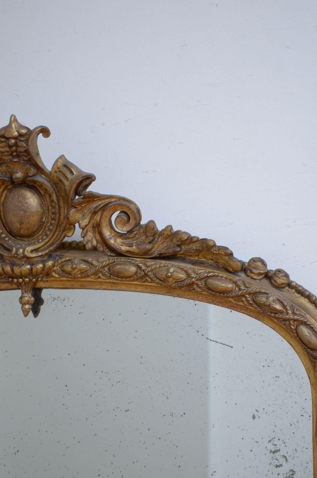 19th Century Giltwood Pier Mirror H156cm For Sale 3