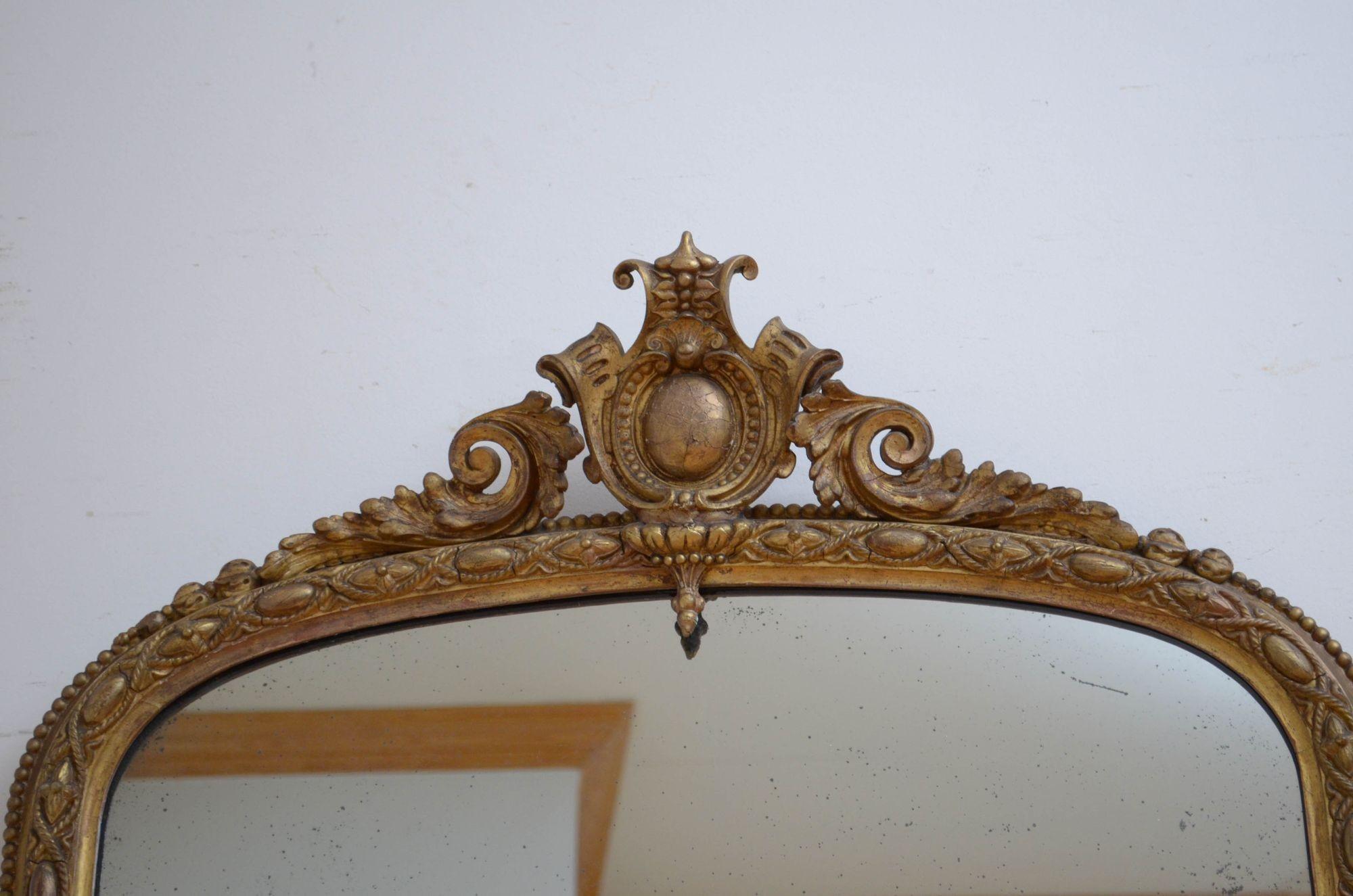 19th Century Giltwood Pier Mirror H156cm For Sale 4