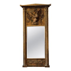 19th Century Giltwood Pier Mirror with Carved Eagle