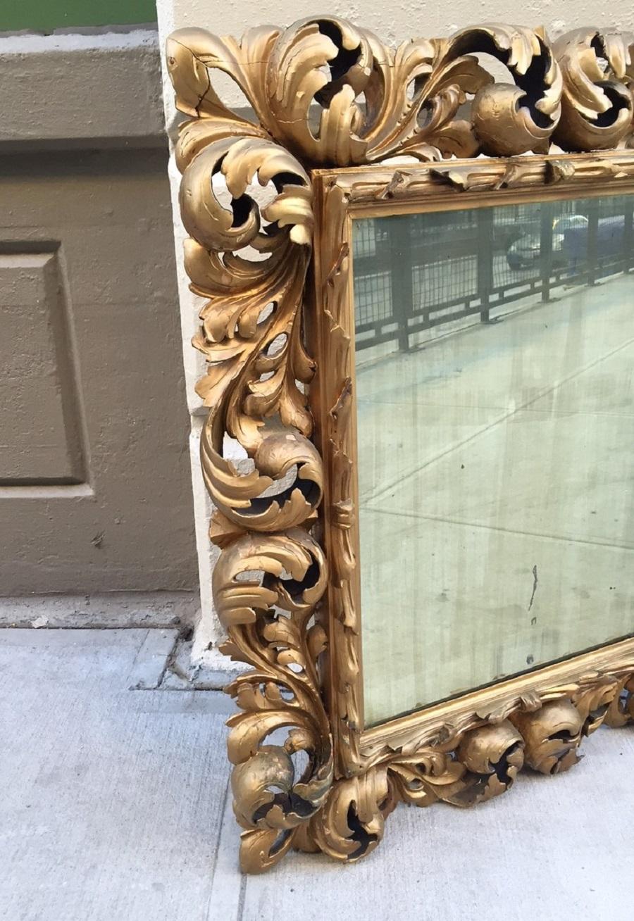 Italian 19th Century Giltwood Rococo Style Mirror For Sale