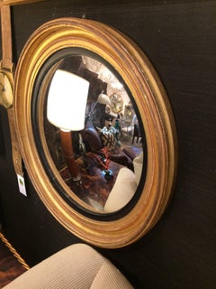 19th Century Giltwood Round Neoclassical Convex Mirror