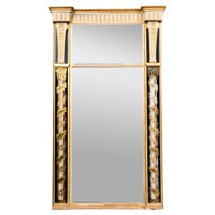 19th Century Giltwood Tabernacle Mirror with Églomisé Design