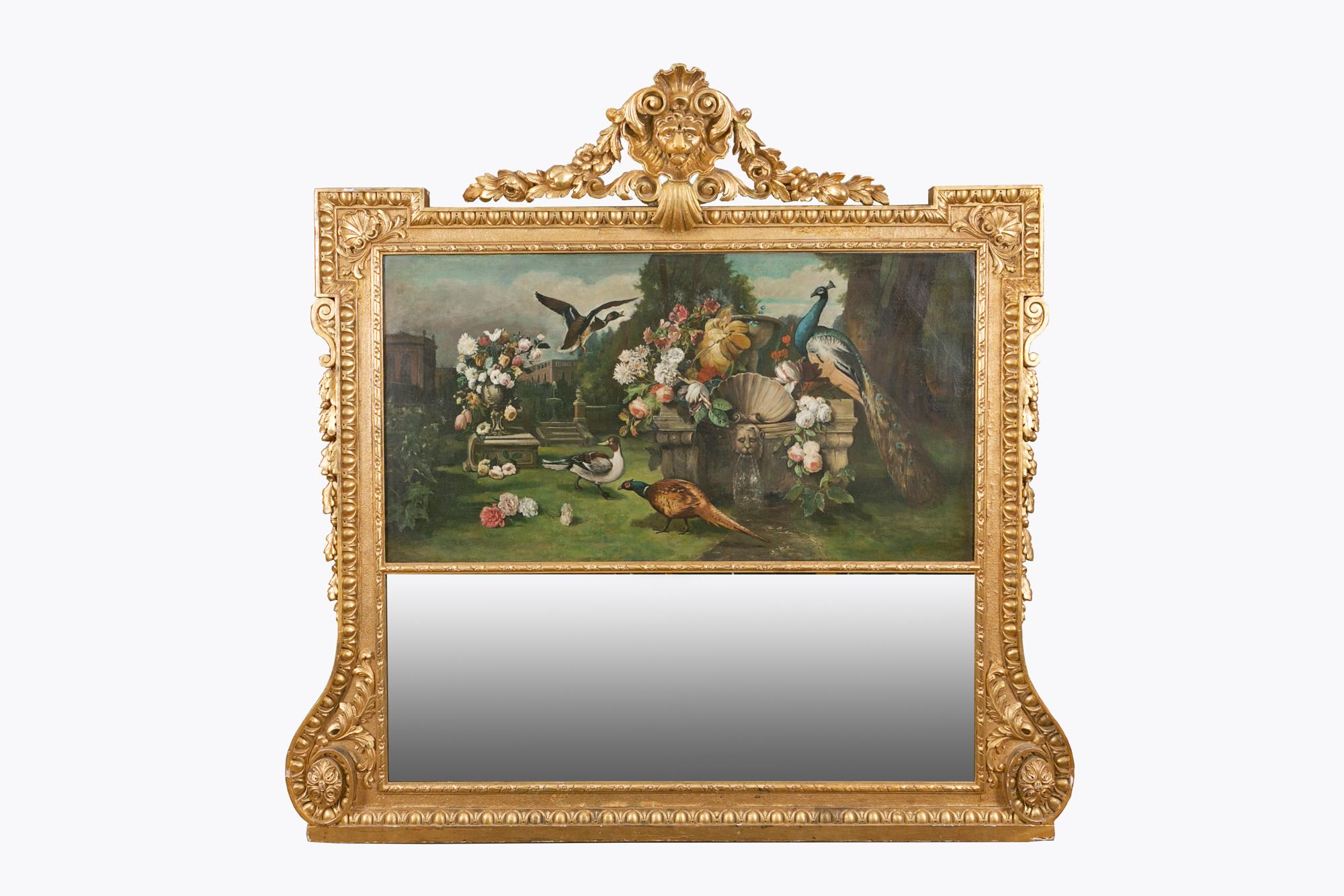 Neoclassical 19th Century Giltwood Trumeau Mirror