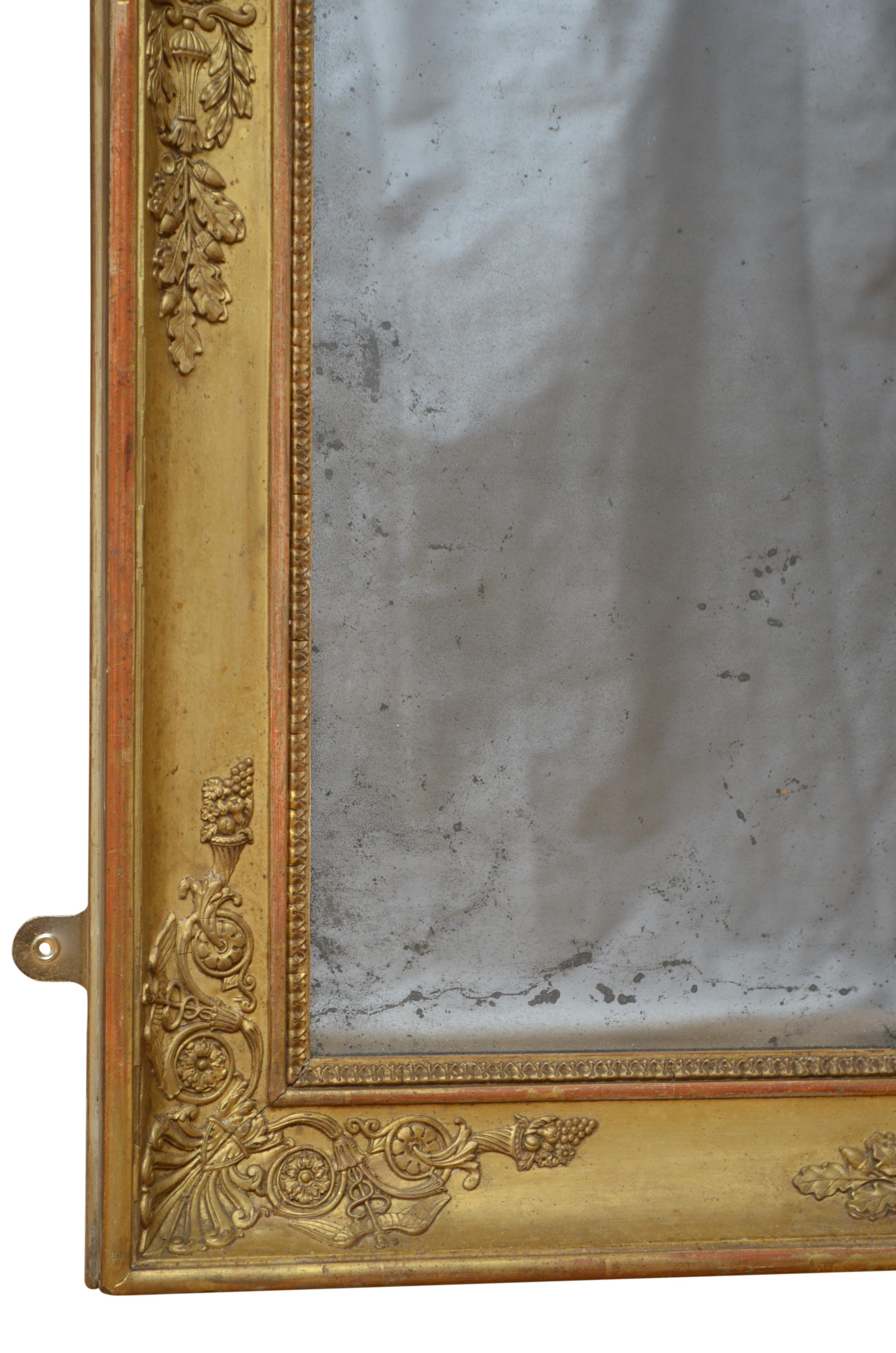 Luigi Filippo Specchio da parete dorato francese del XIX secolo H100cm in vendita
