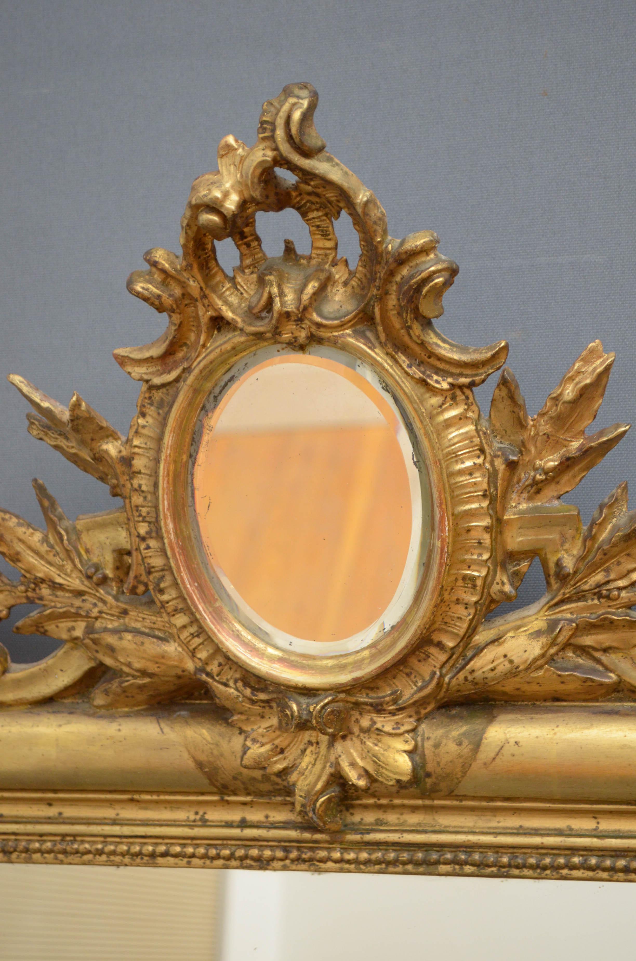 French 19th Century Giltwood Wall Mirror For Sale
