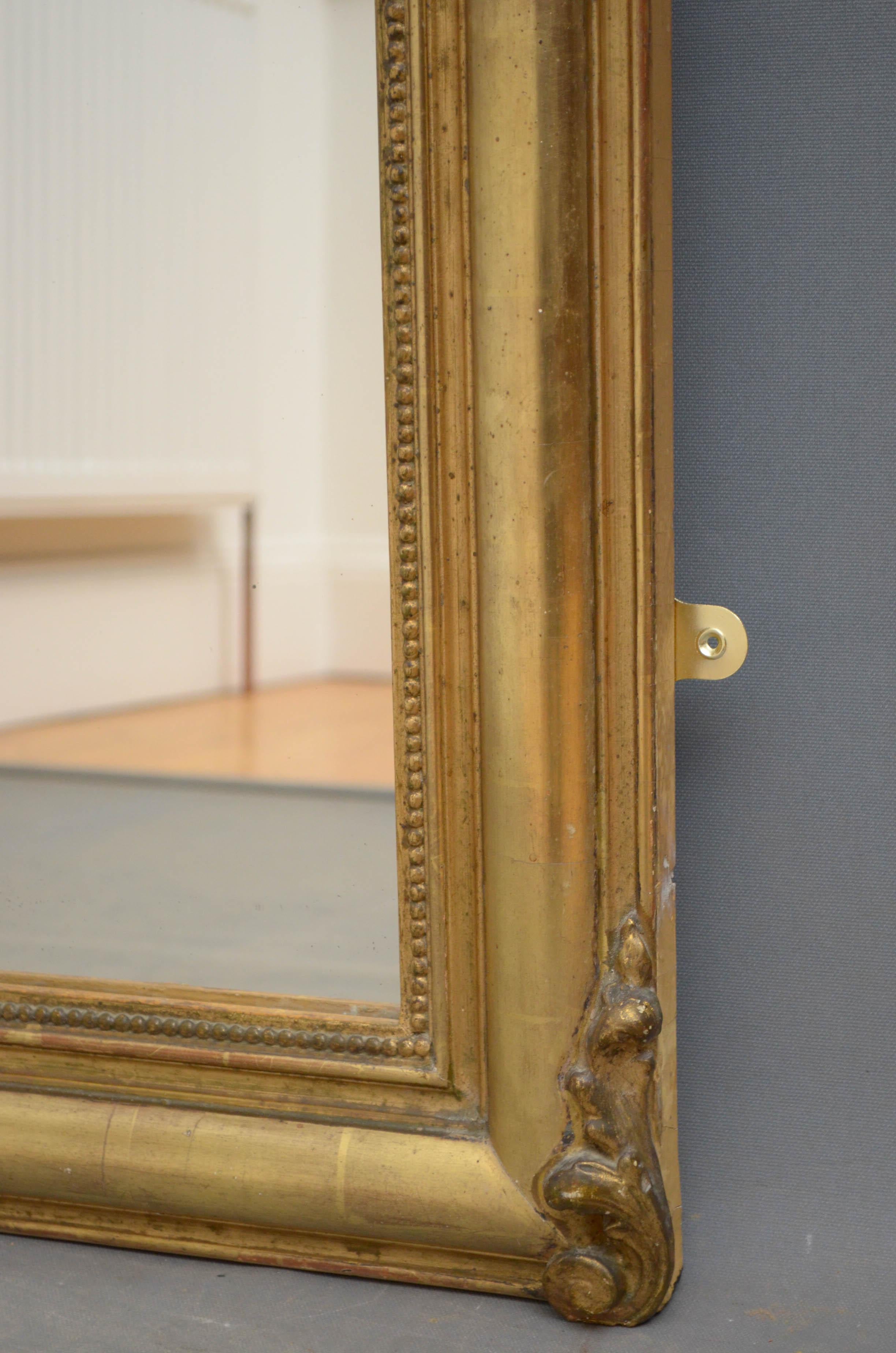 Mid-19th Century 19th Century Giltwood Wall Mirror For Sale