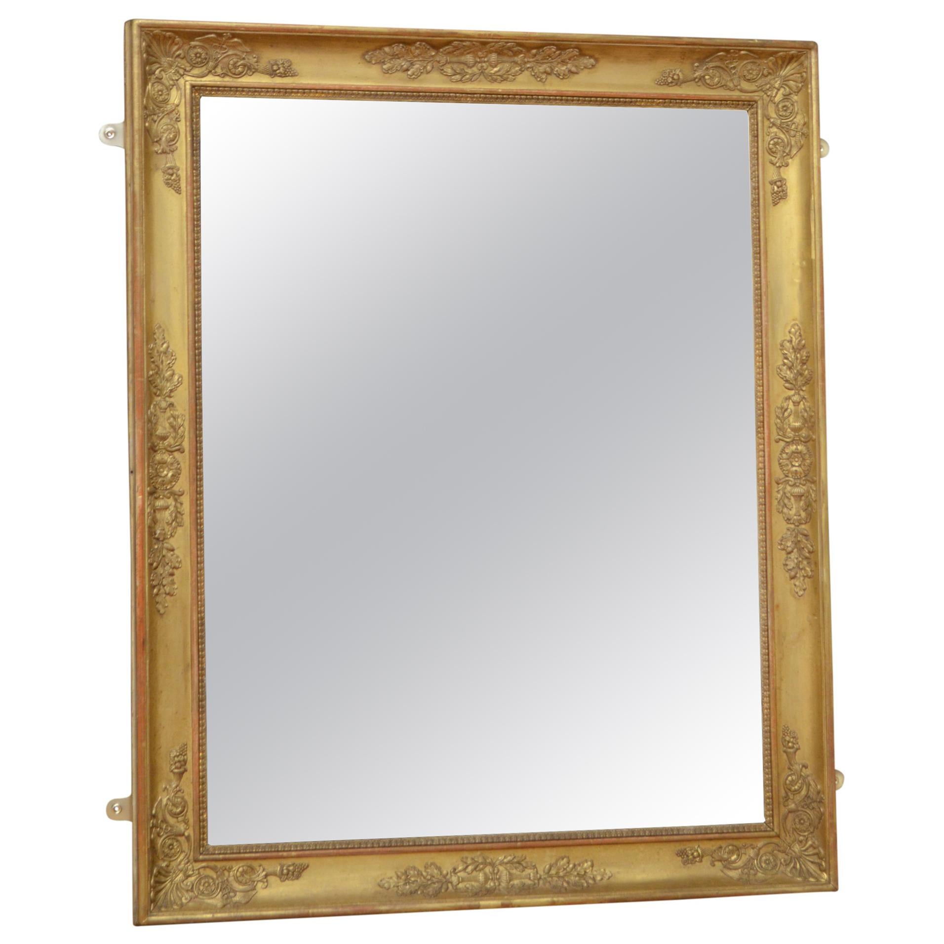 Specchio da parete dorato francese del XIX secolo H100cm