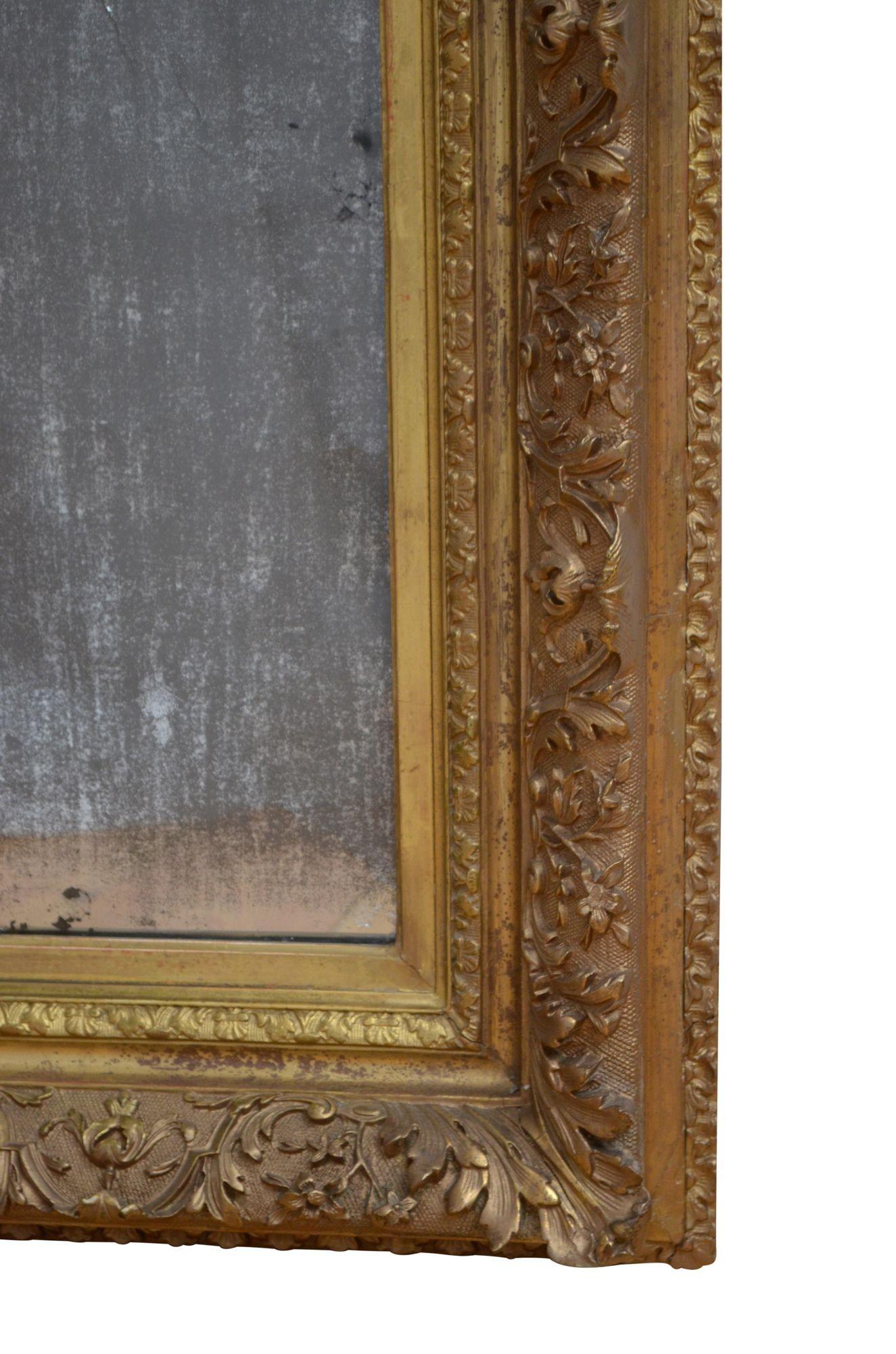 Miroir mural en bois doré du 19ème siècle, H79 cm en vente 4
