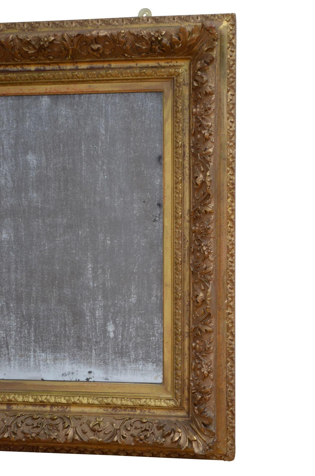 Plaster 19th Century Giltwood Wall Mirror Gilded Mirror For Sale