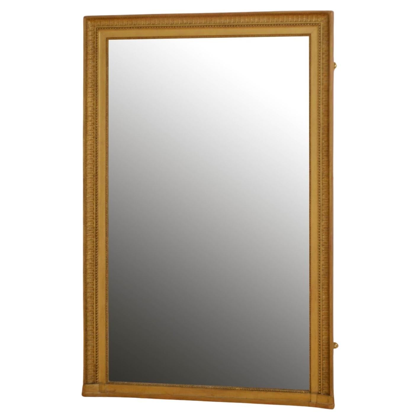 Espejo de pared de madera dorada del siglo XIX H150cm