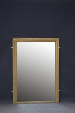 Gran espejo de pared de madera dorada del siglo XIX, estilo Luis XV, Francia, c1870