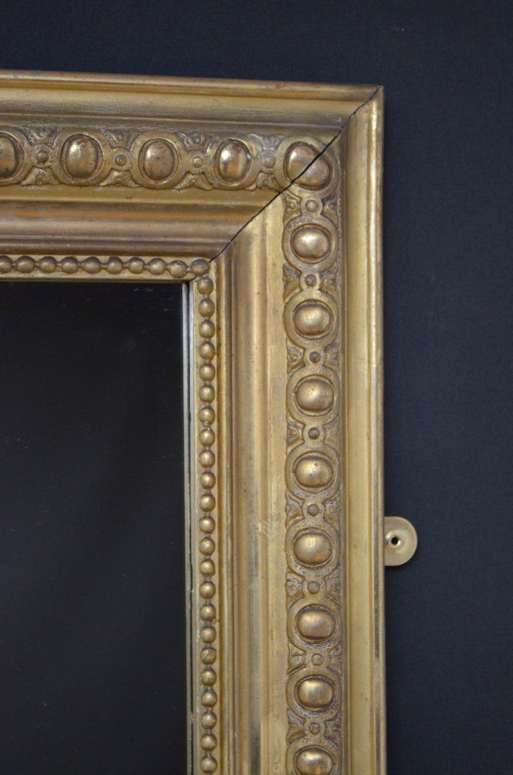 Espejo de pared de madera dorada del siglo XIX H154cm Hoja de oro en venta
