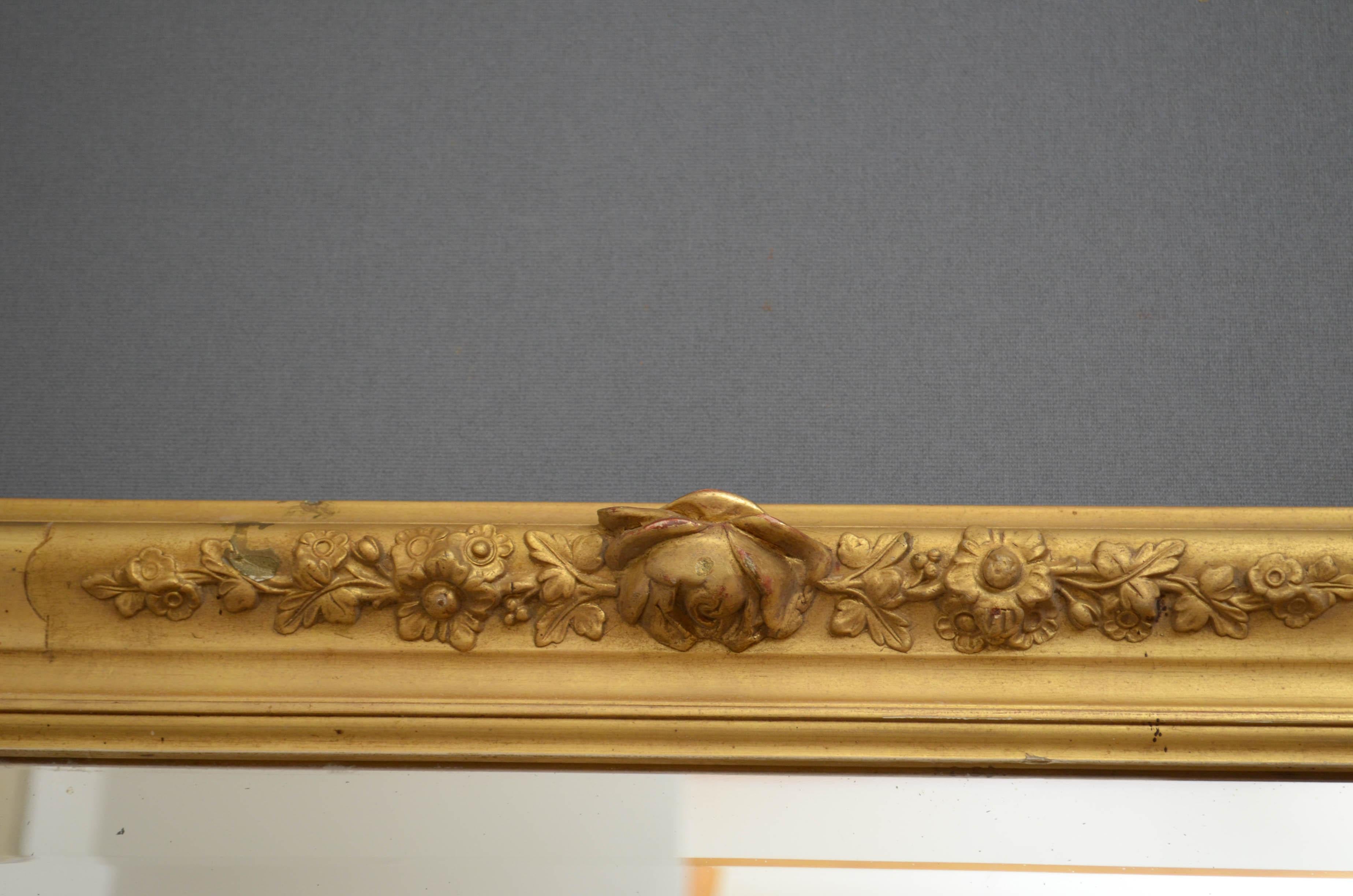 French Provincial 19th Century Giltwood Wall Mirror, Large