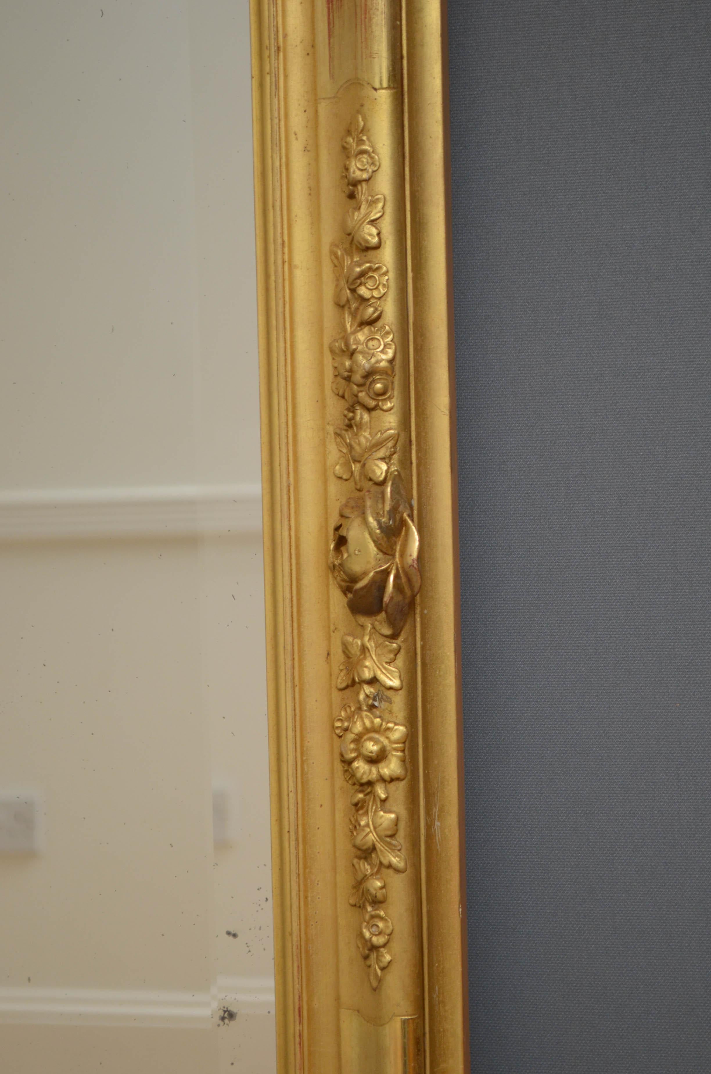 19th Century Giltwood Wall Mirror, Large In Good Condition In Whaley Bridge, GB