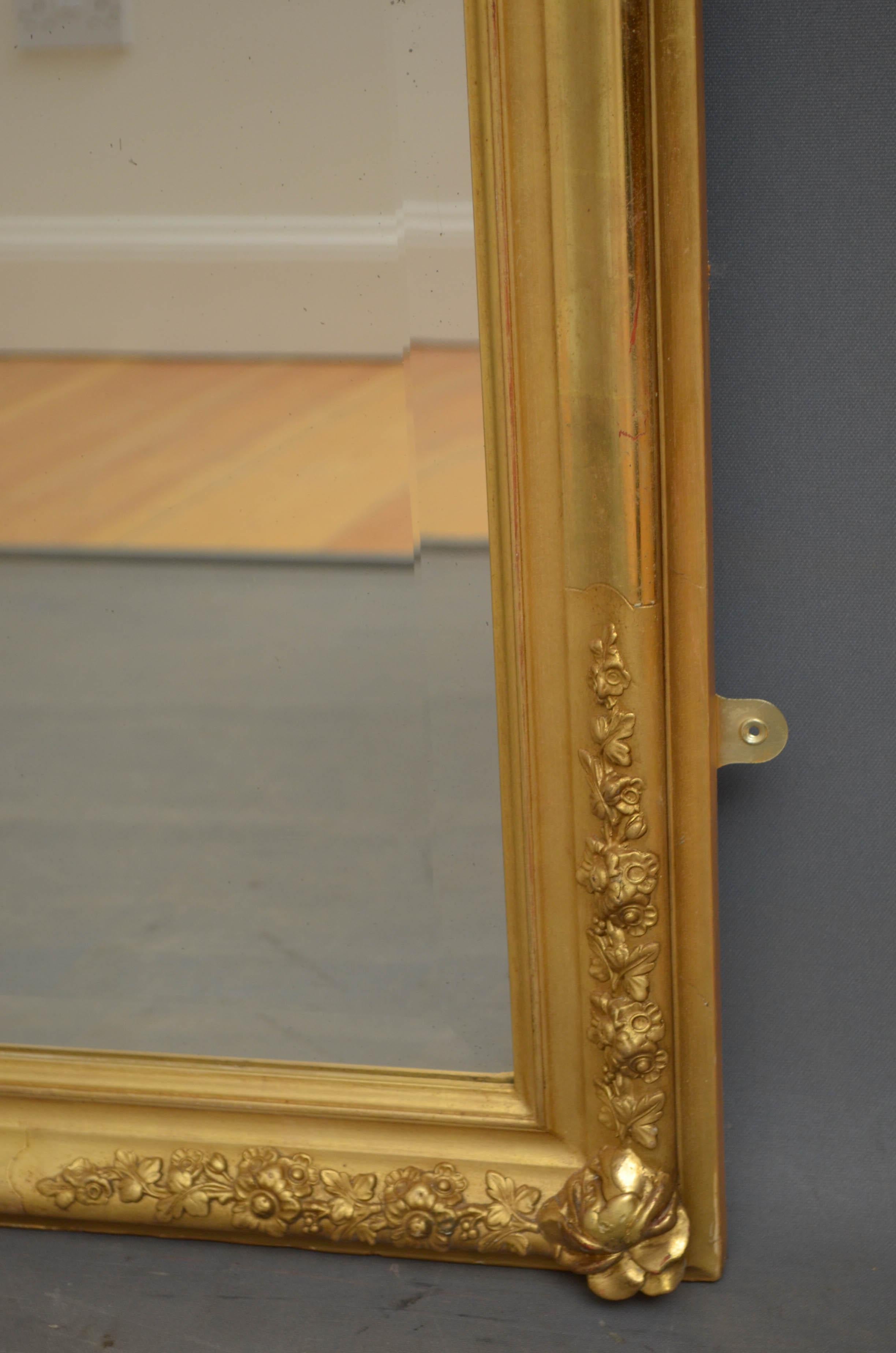 Late 19th Century 19th Century Giltwood Wall Mirror, Large