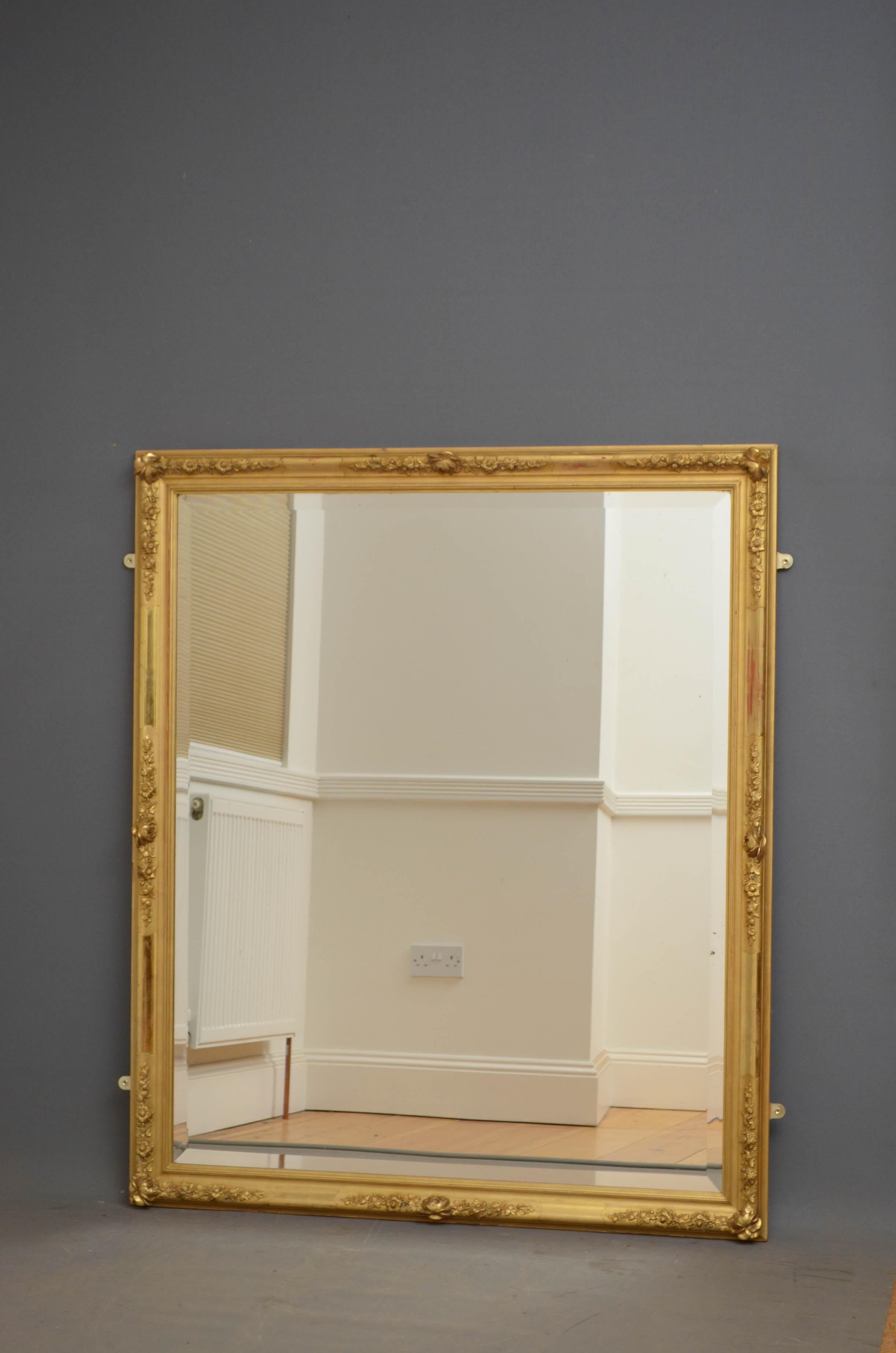 19th Century Giltwood Wall Mirror, Large 1