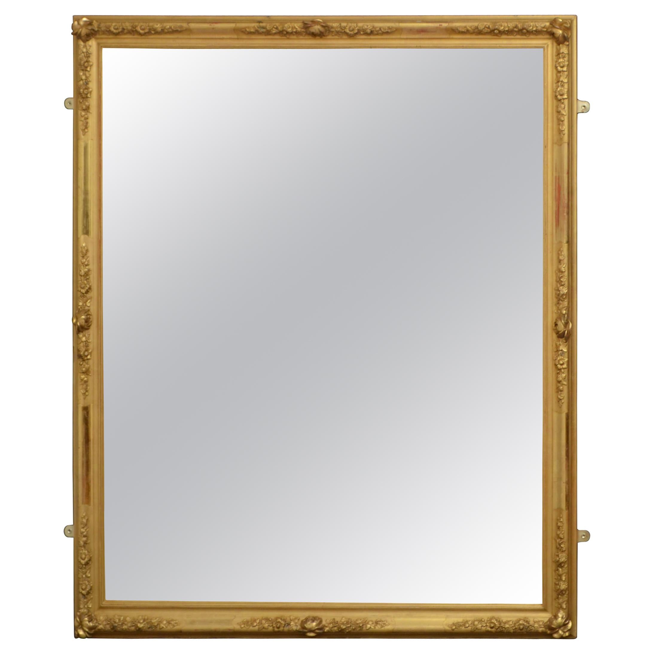 19th Century Giltwood Wall Mirror, Large